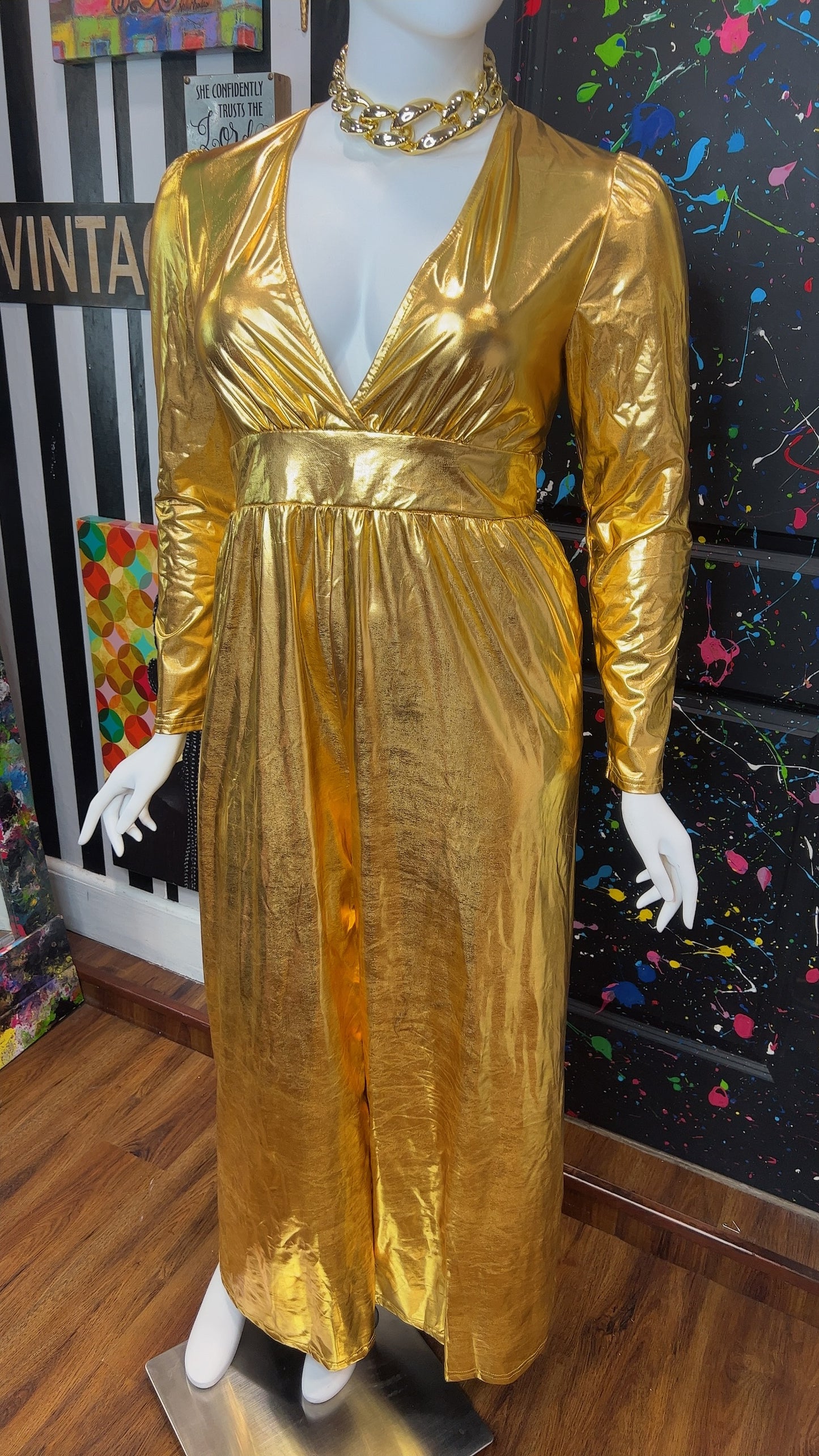 Metallic Gold Jumpsuit New W/Tags (14)