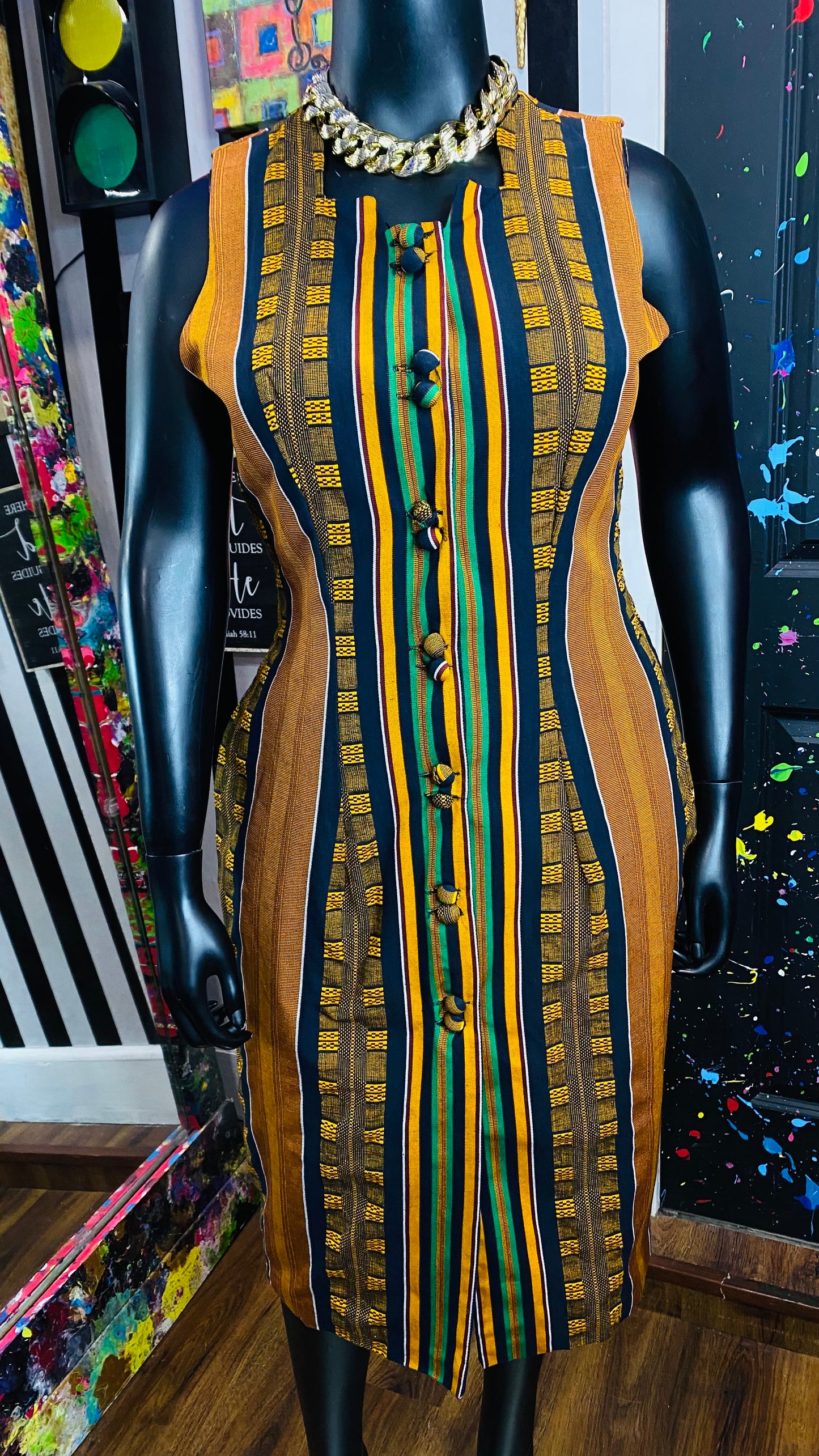 Vintage Traditional African Dress & Duster Set (14)