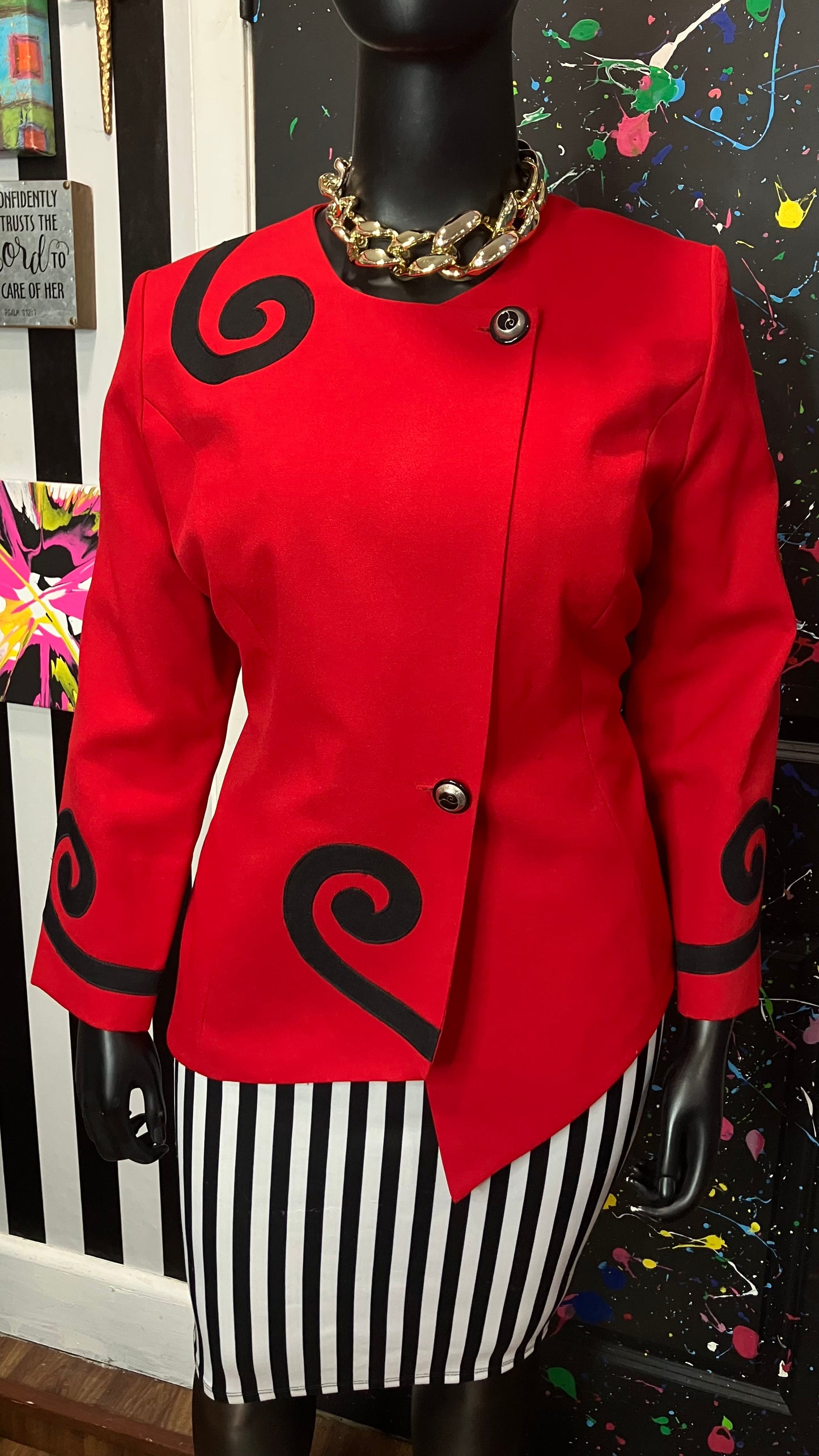 Vintage Red & Black Blazer (18W)