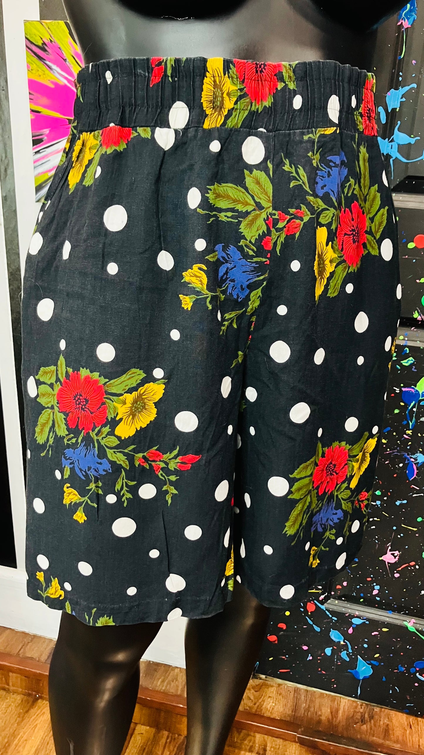 Vintage Rayon Polka Dot & Floral Shorts (18)