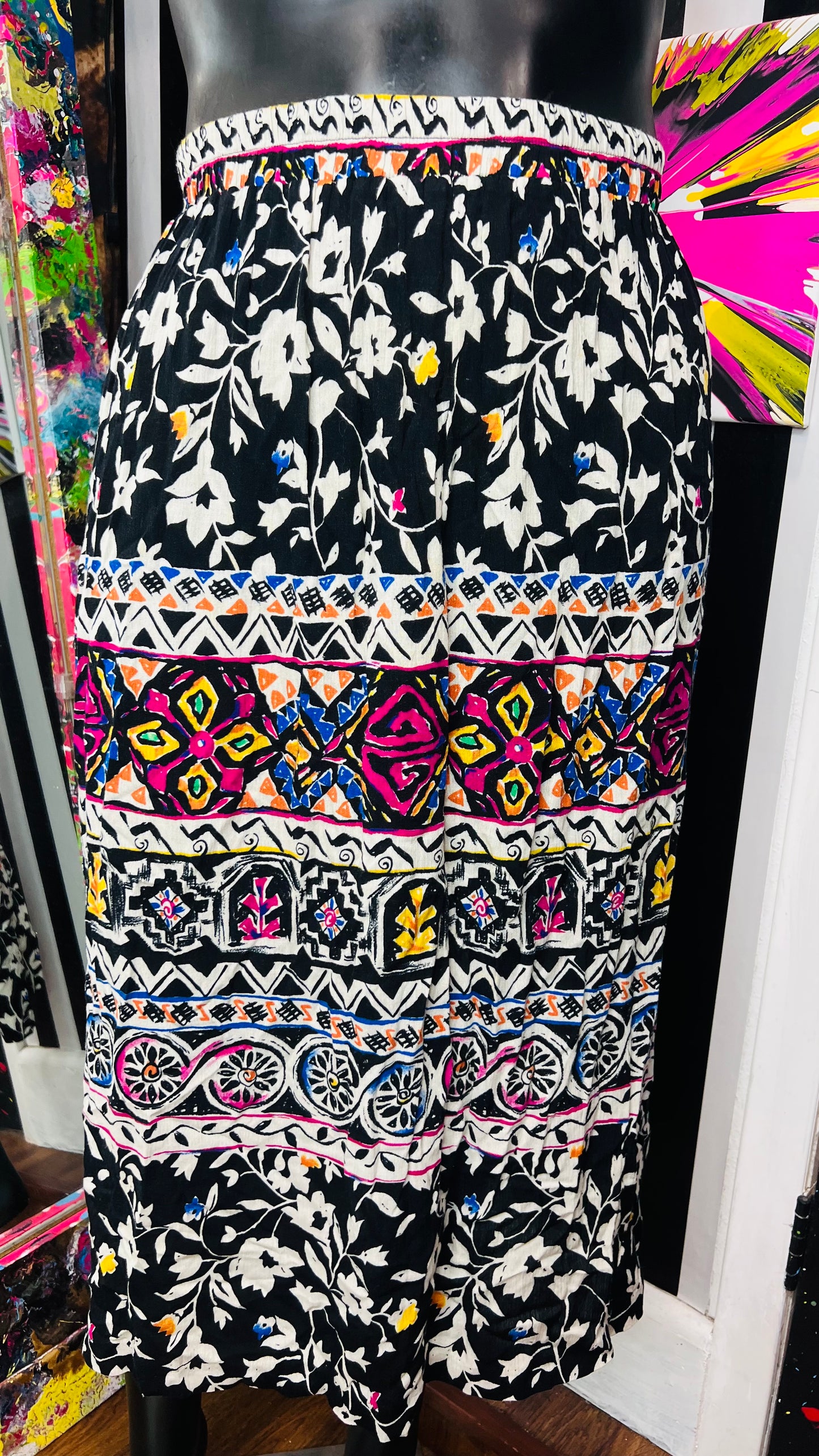 Vintage Rayon Abstract Skirt (20W)