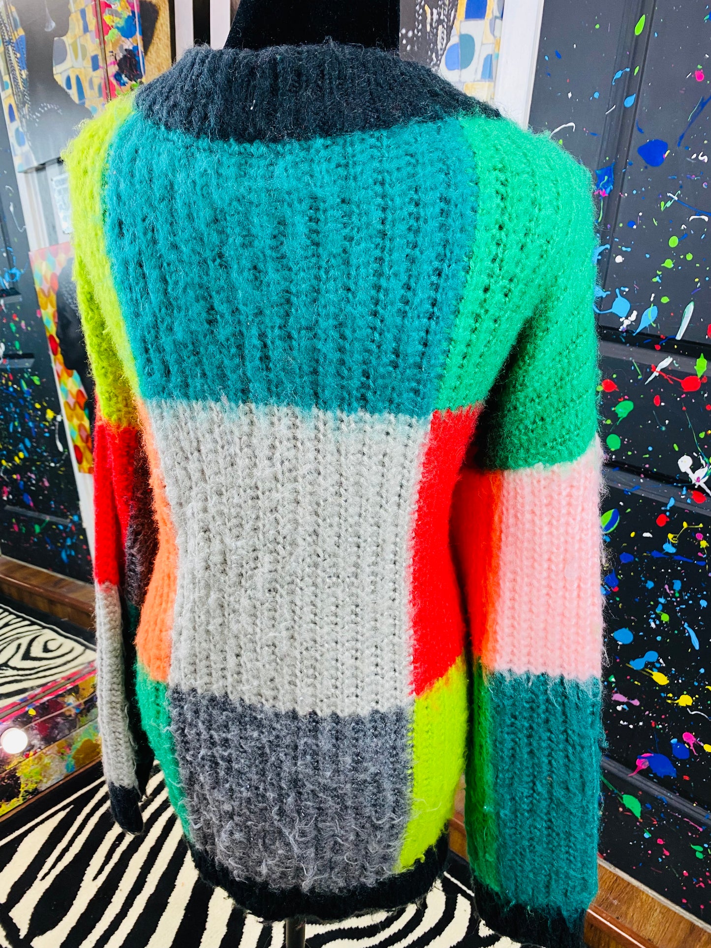 Vintage Knitted Colorblock Sweater