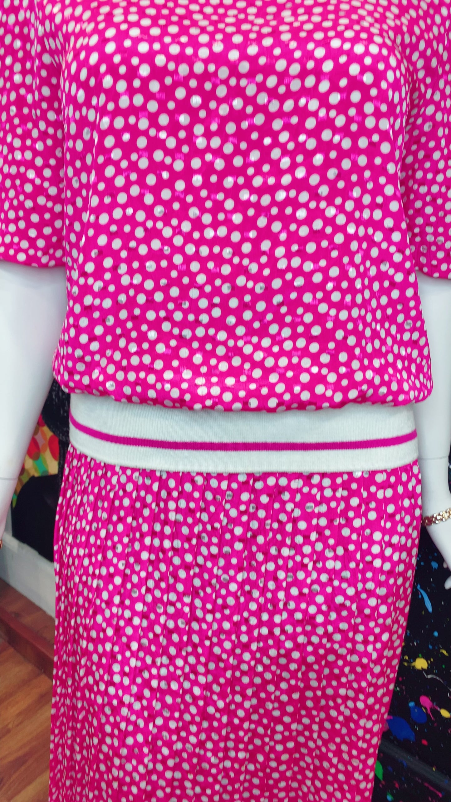 Pink & White Polka Dot Dress (18)