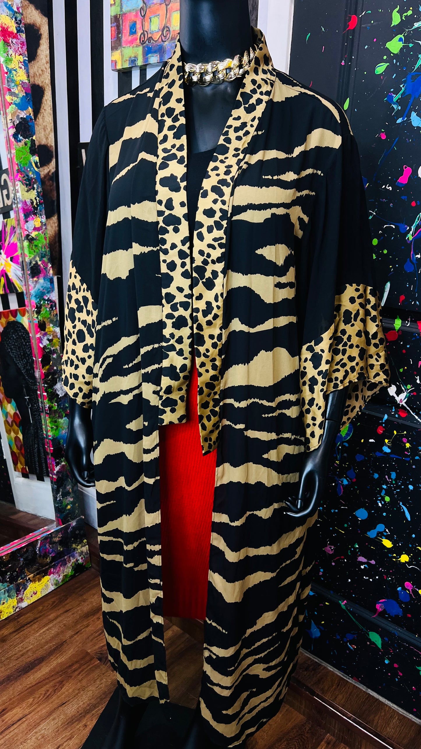 Animal Print Duster (OS)