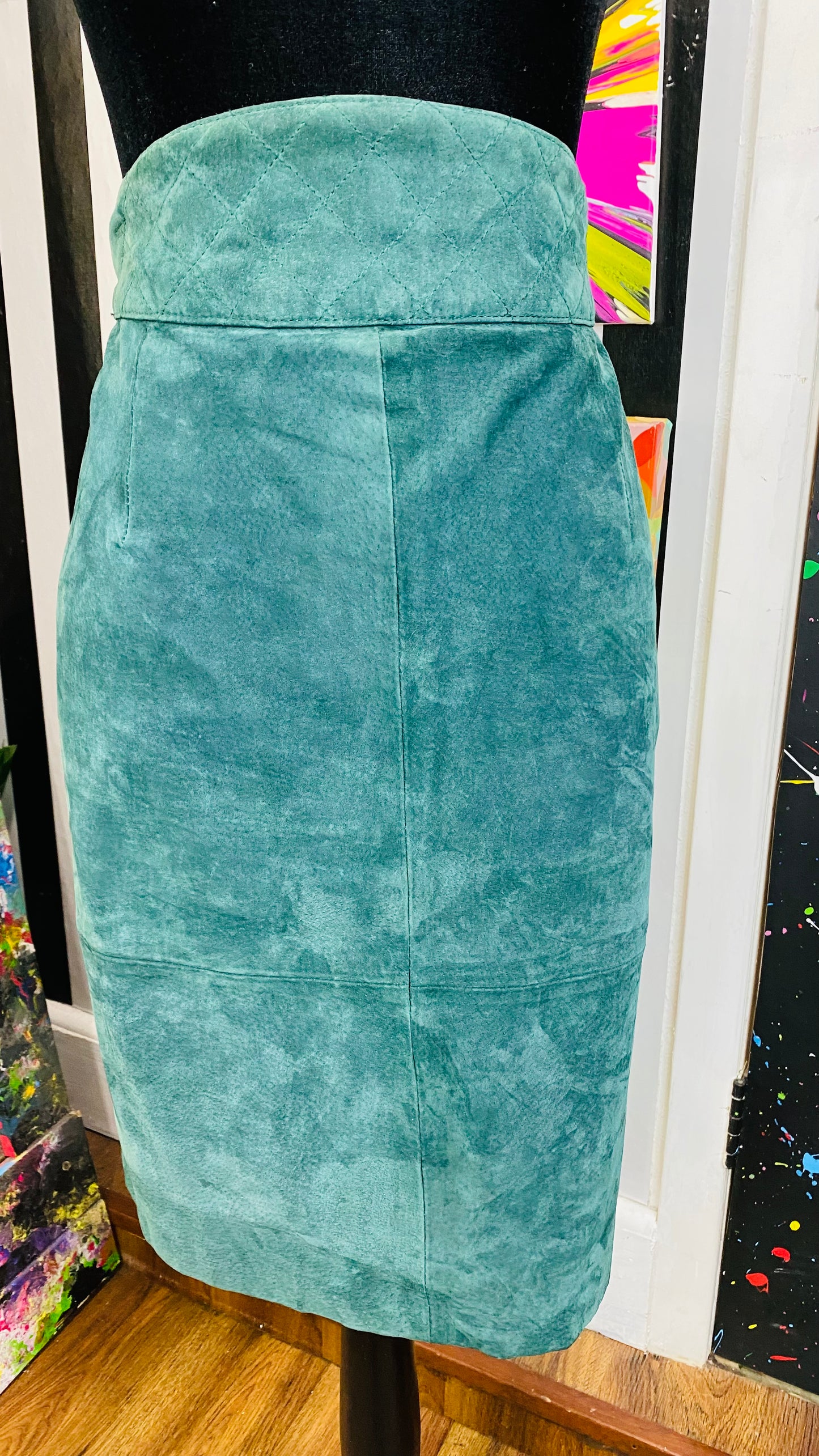 Vintage G III Suede Genuine Leather Skirt (16)