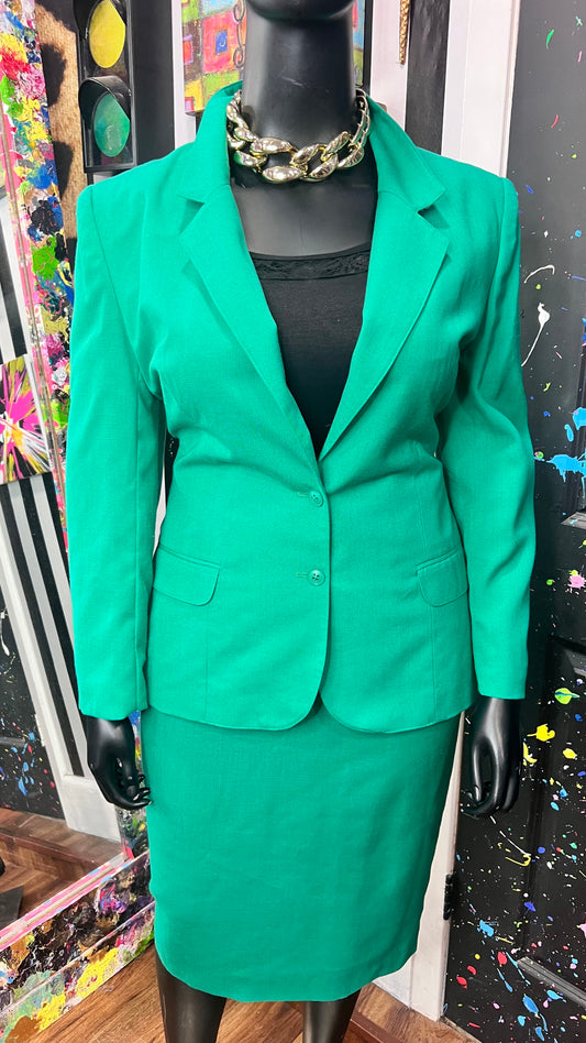 Vintage Green Skirt Suit (16)