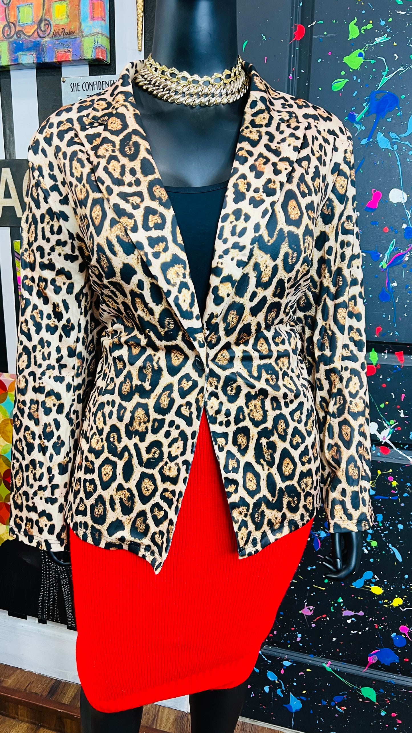 Cheetah Print Blazer - Has Stretch! (24)