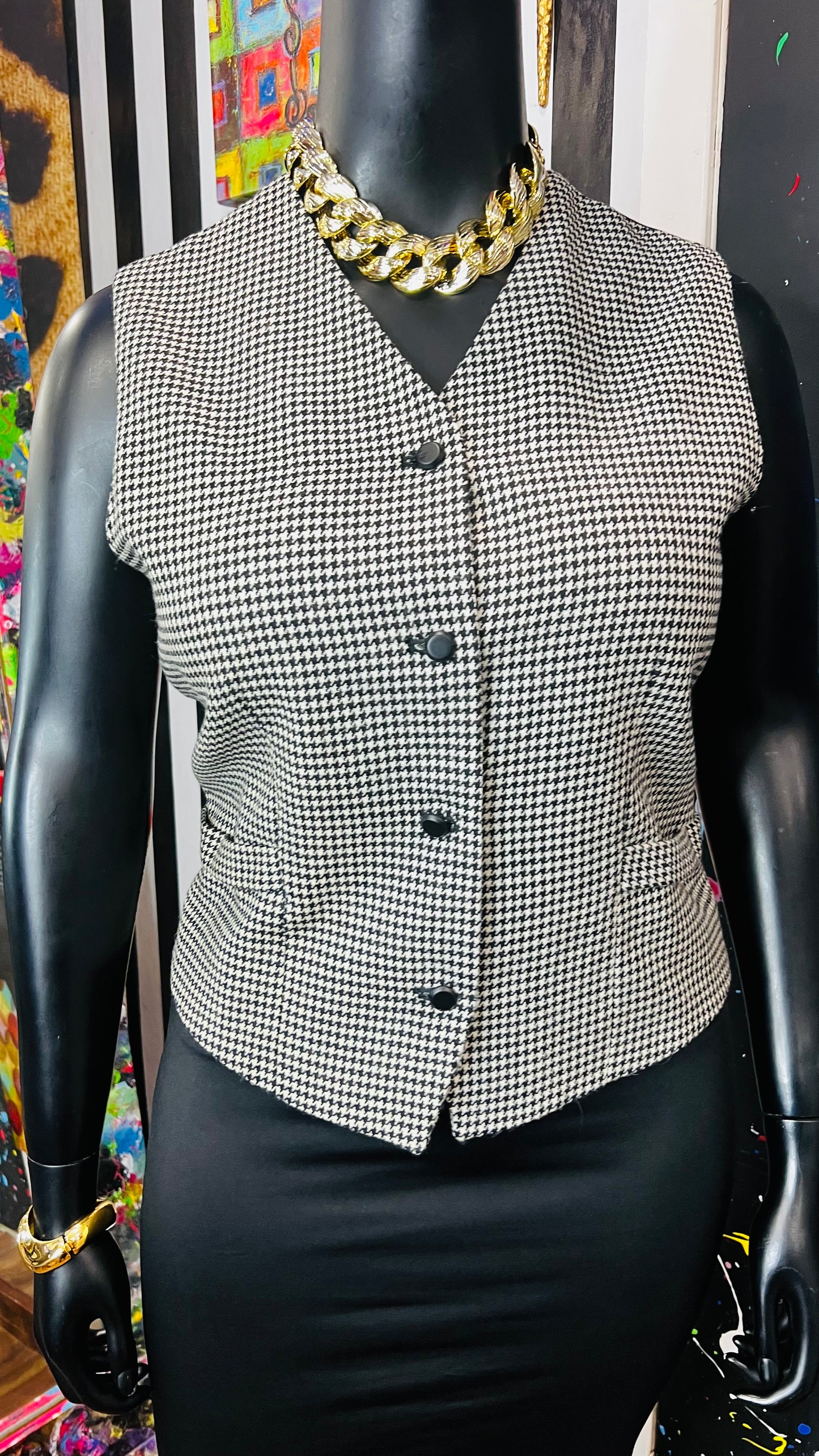 Vintage Houndstooth Vest (16)