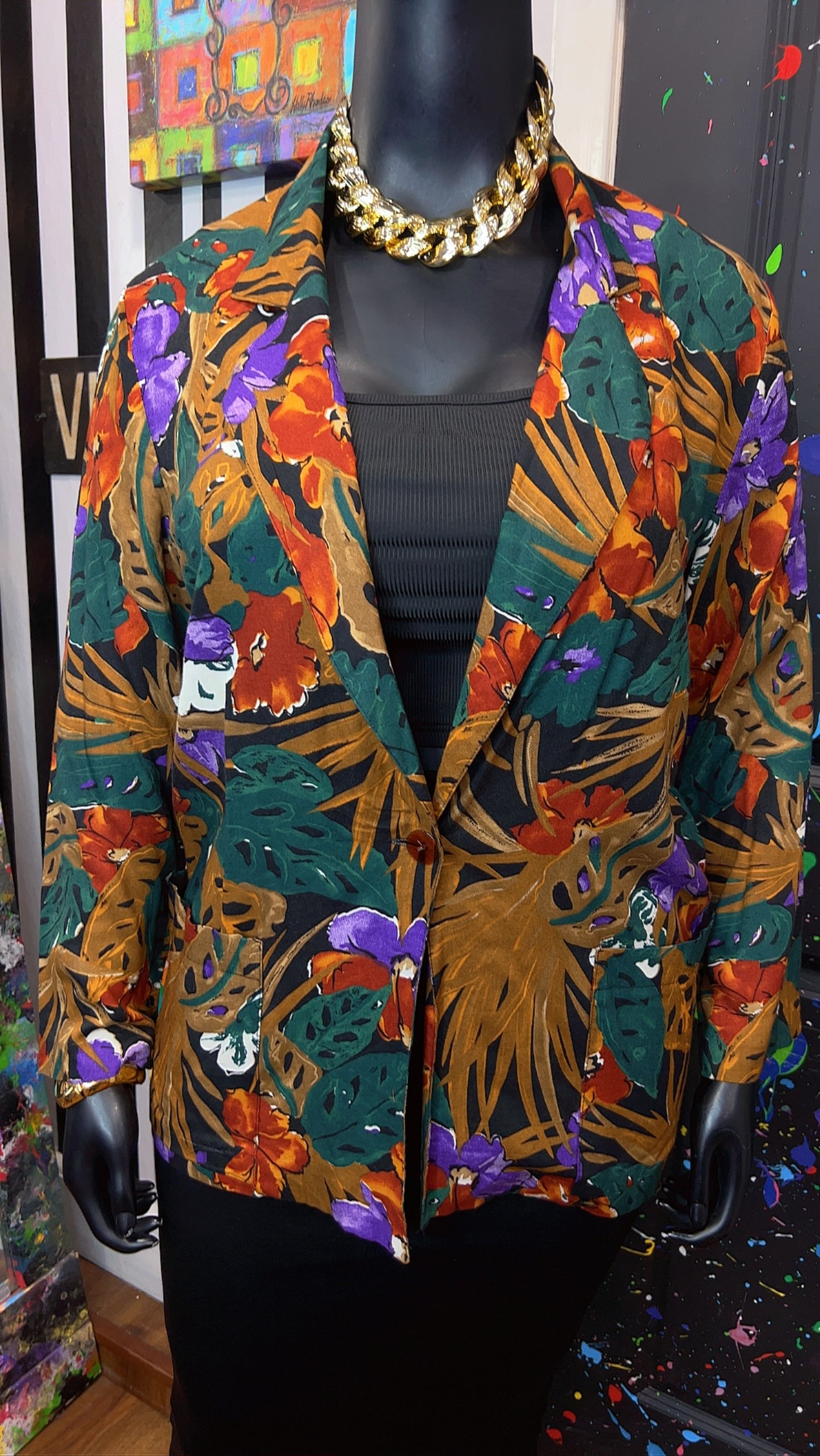 Vintage Rayon Floral Blazer (12)
