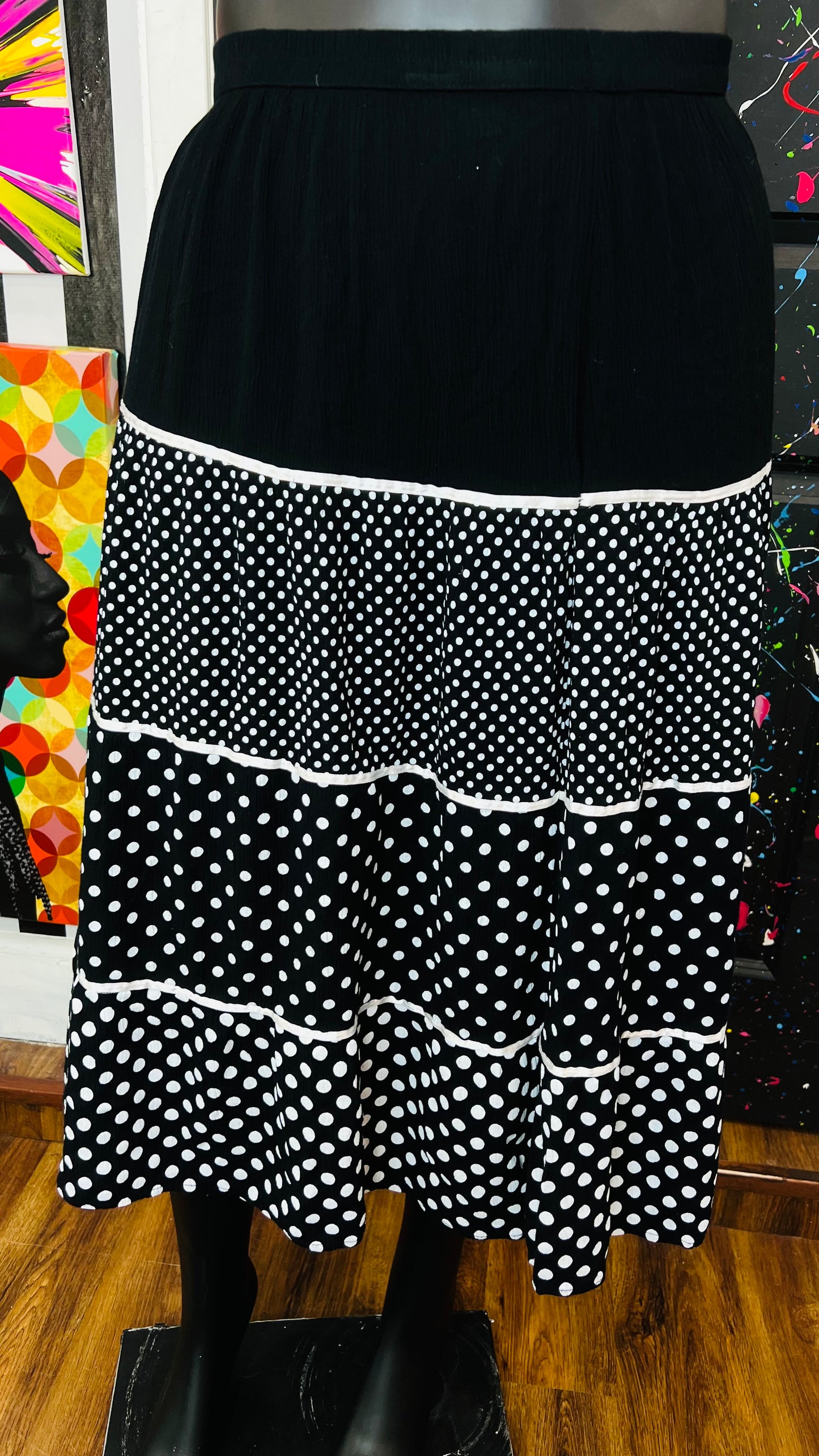 Vintage Rayon Polka Dot Skirt (20)