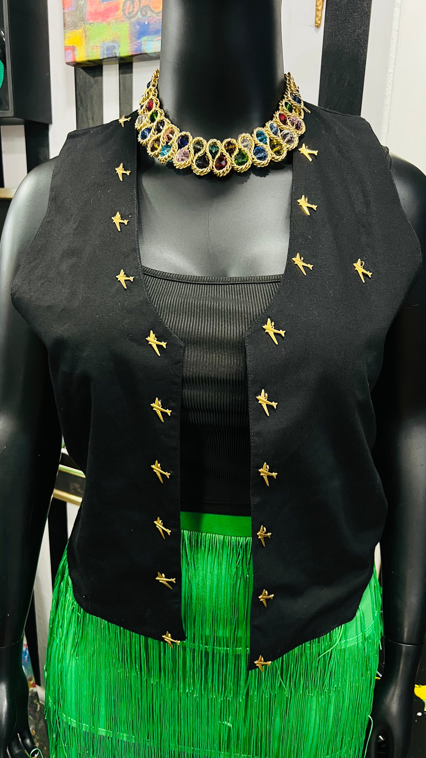 Vintage Gold Airplane Vest (14)