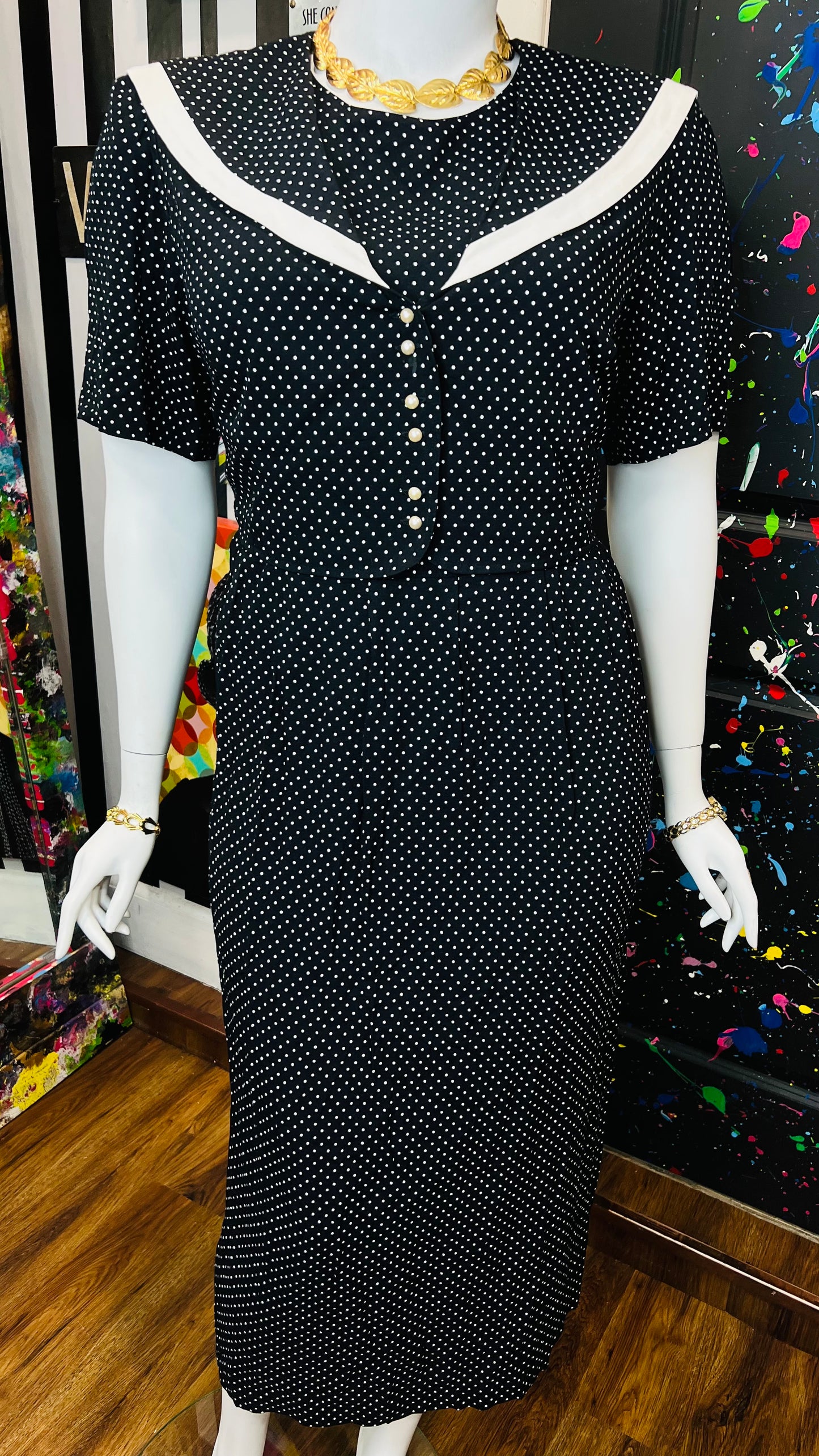 Vintage Polka Dot Sailor Dress (18)