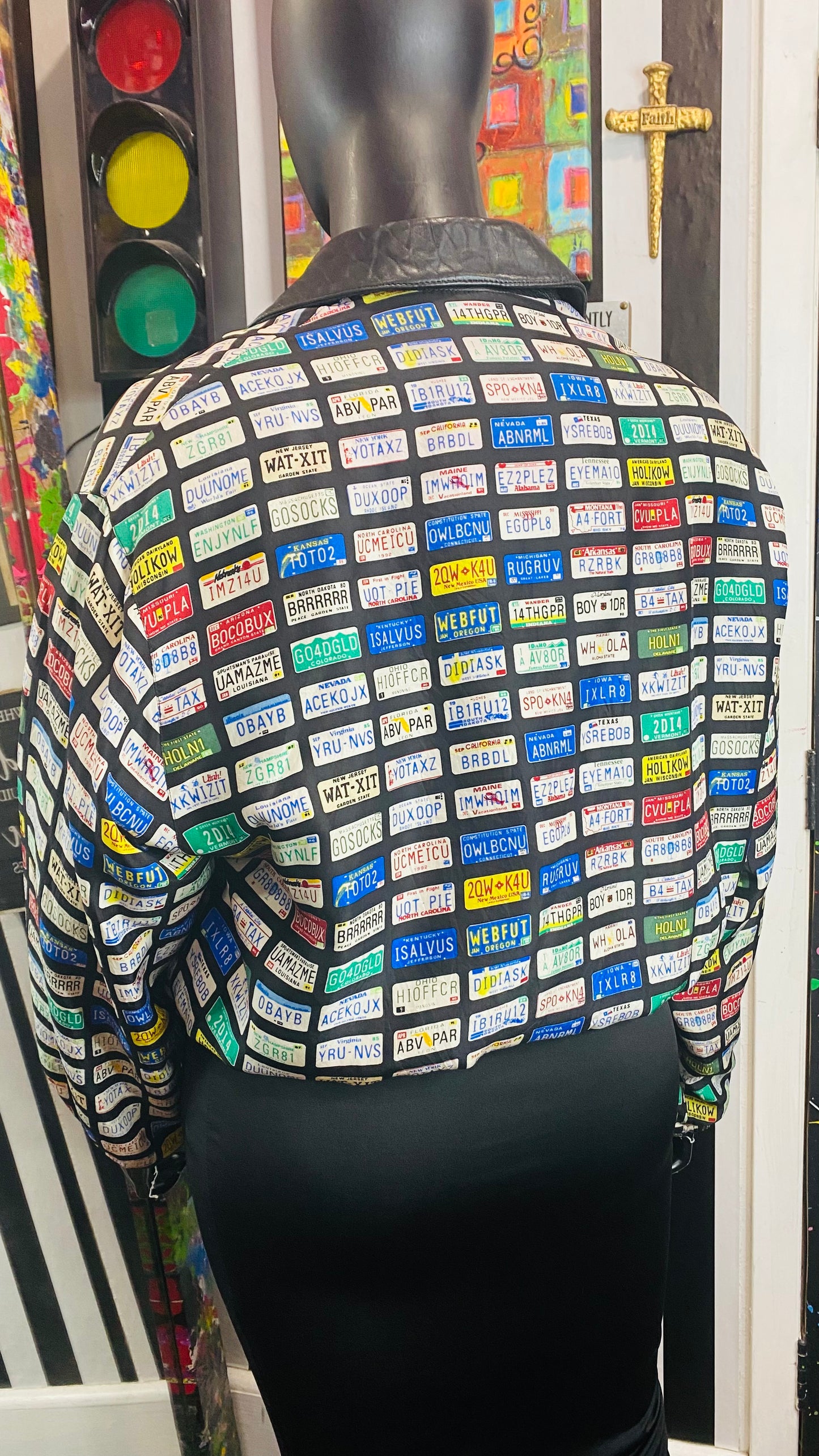 Vintage Silk & Genuine Leather Tags Jacket (16)