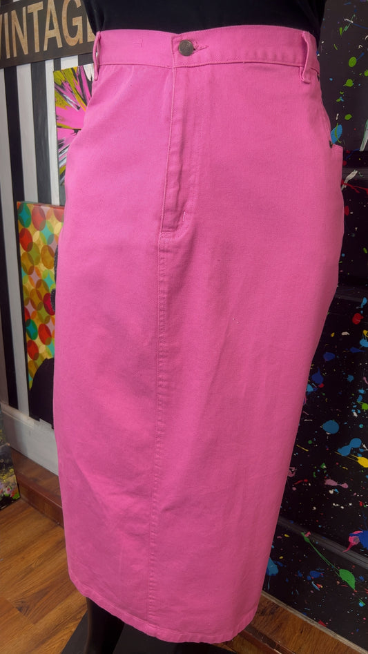 Vintage Pink Denim Skirt (24)