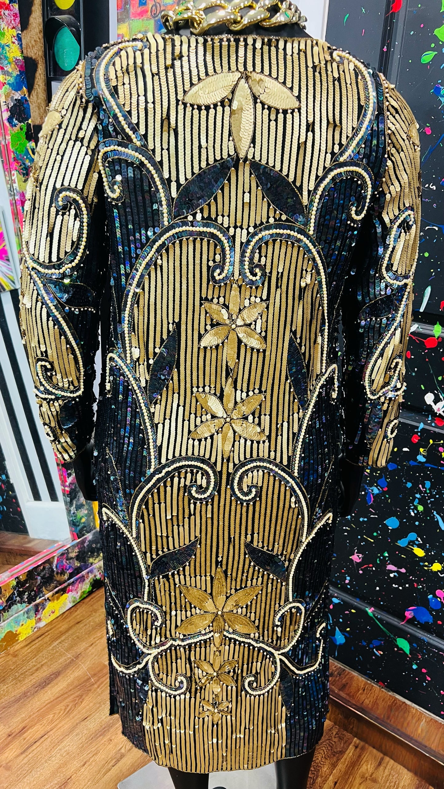 Vintage Silk & Sequin Dress (14)