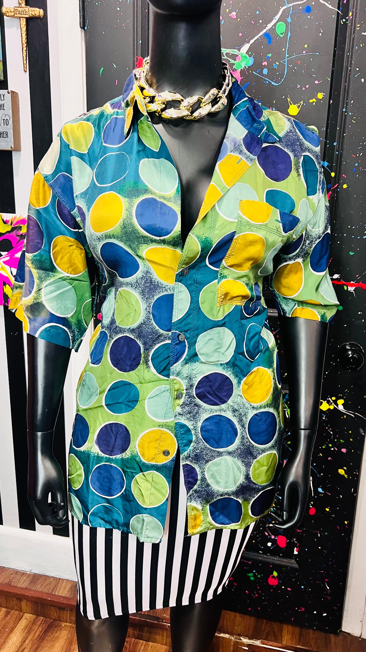 Vintage 100% Silk Circle Blouse (18)