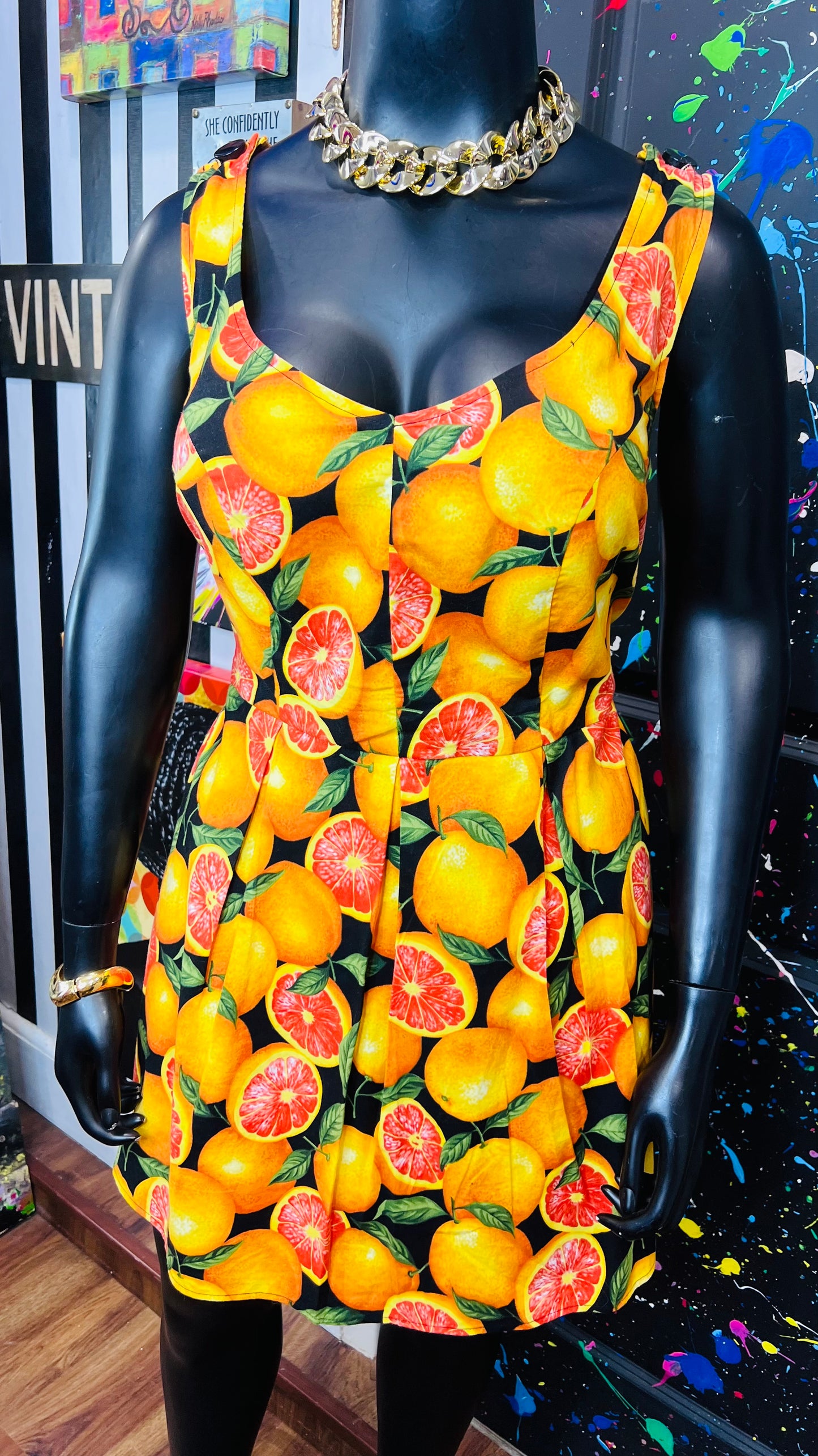 Vintage Fruit Romper - Shorts Underneath (16)