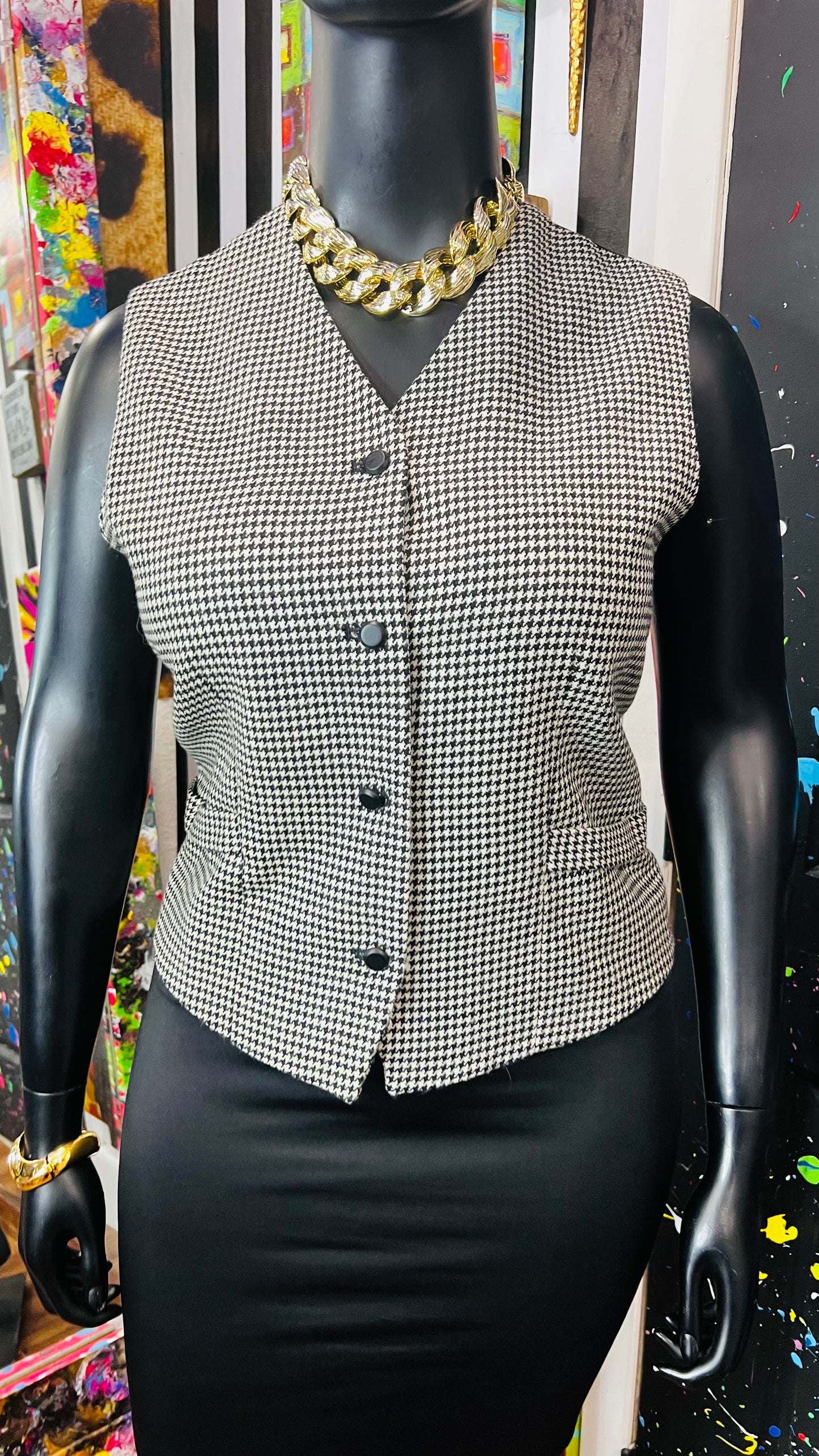 Vintage Houndstooth Vest (16)