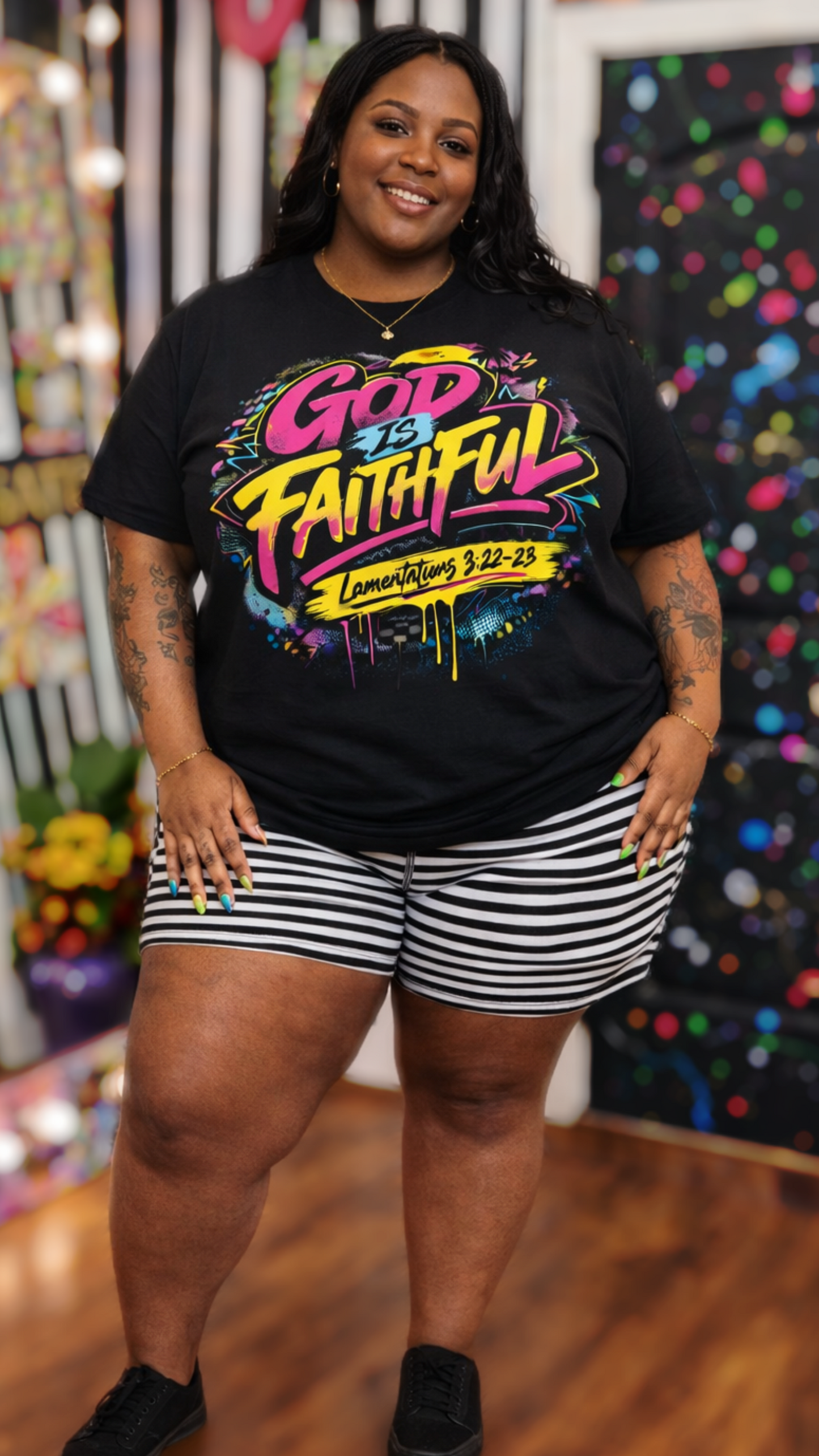 GOD IS FAITHFUL – 80s/90s Retro Faith Graphic Tee (L-3X)