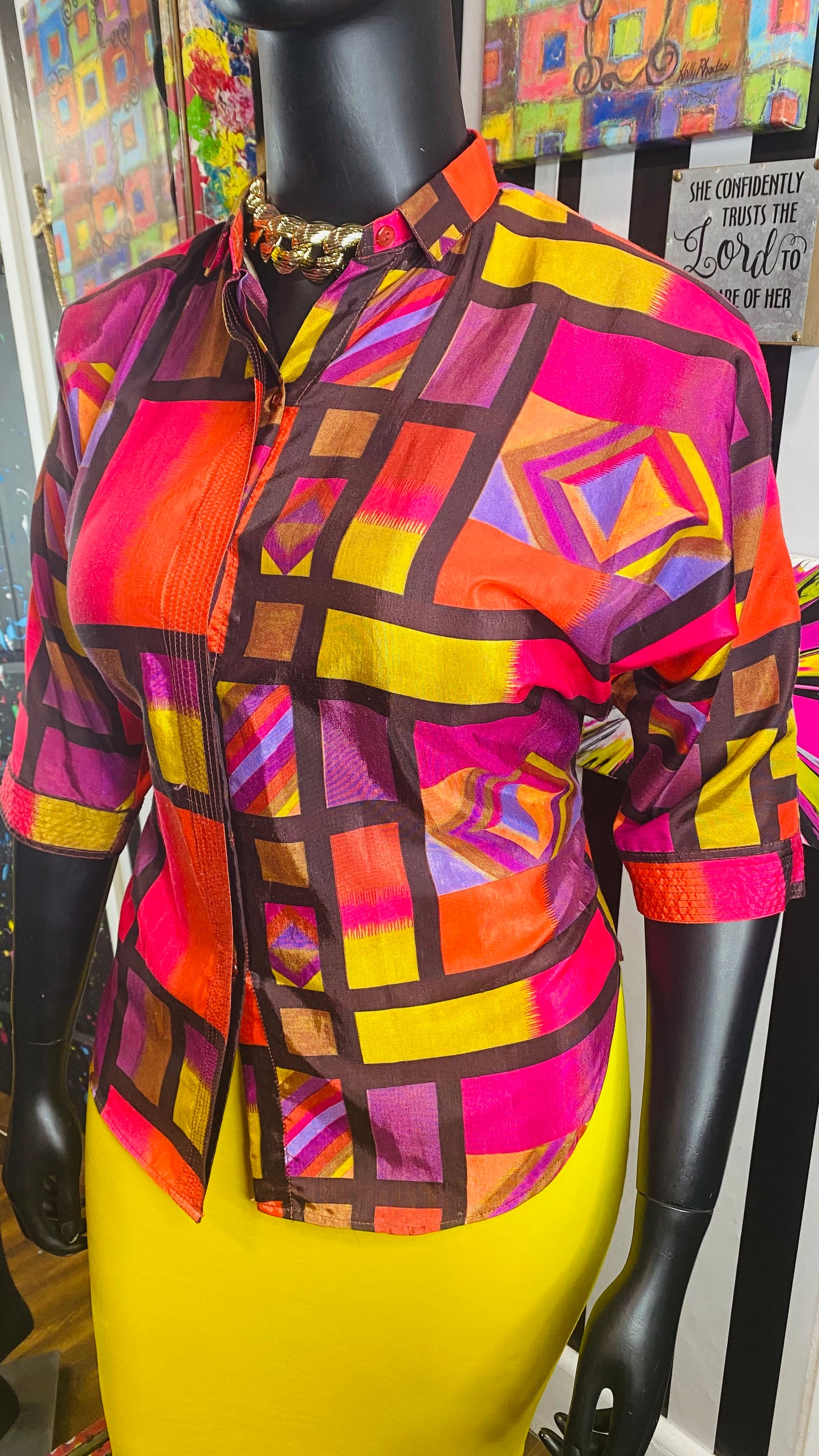 Vintage 100% Silk Blouse (20)