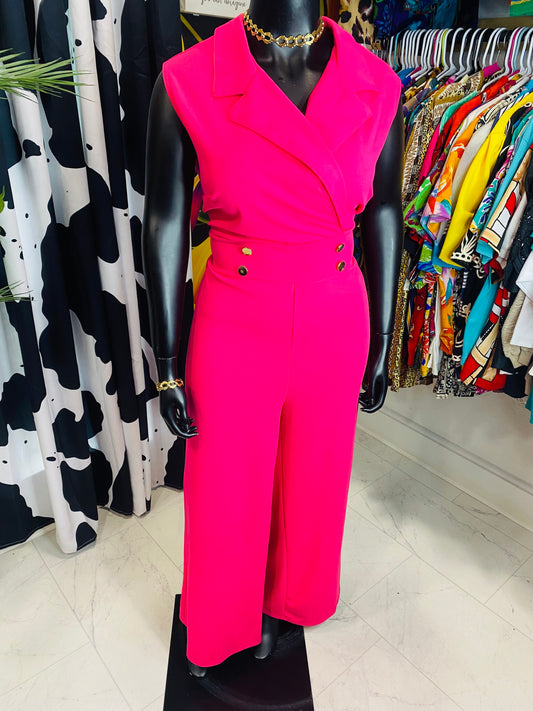 Vintage Pink Sleeveless Jumpsuit