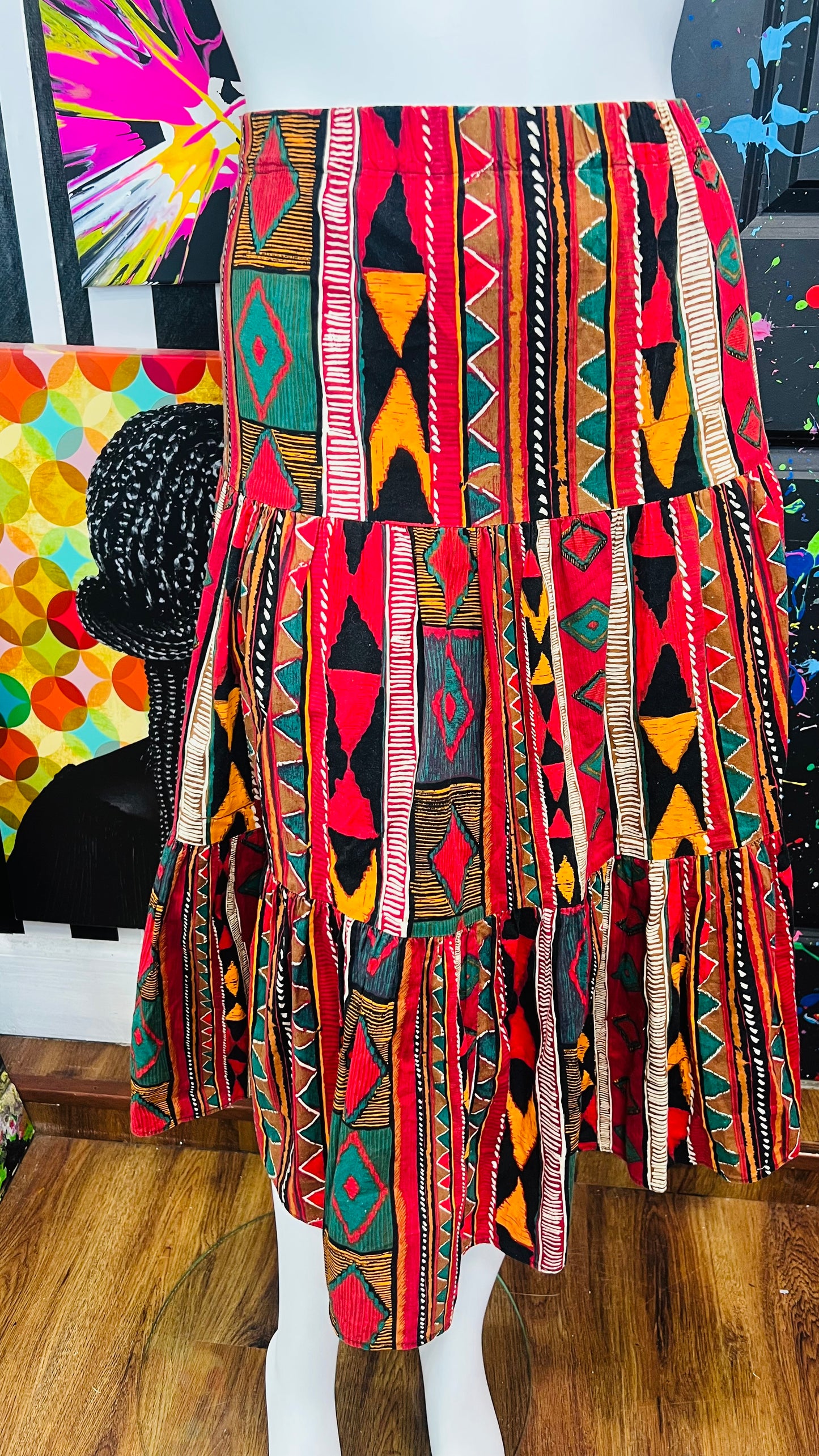 Vintage Tribal Print Skirt (16/18)