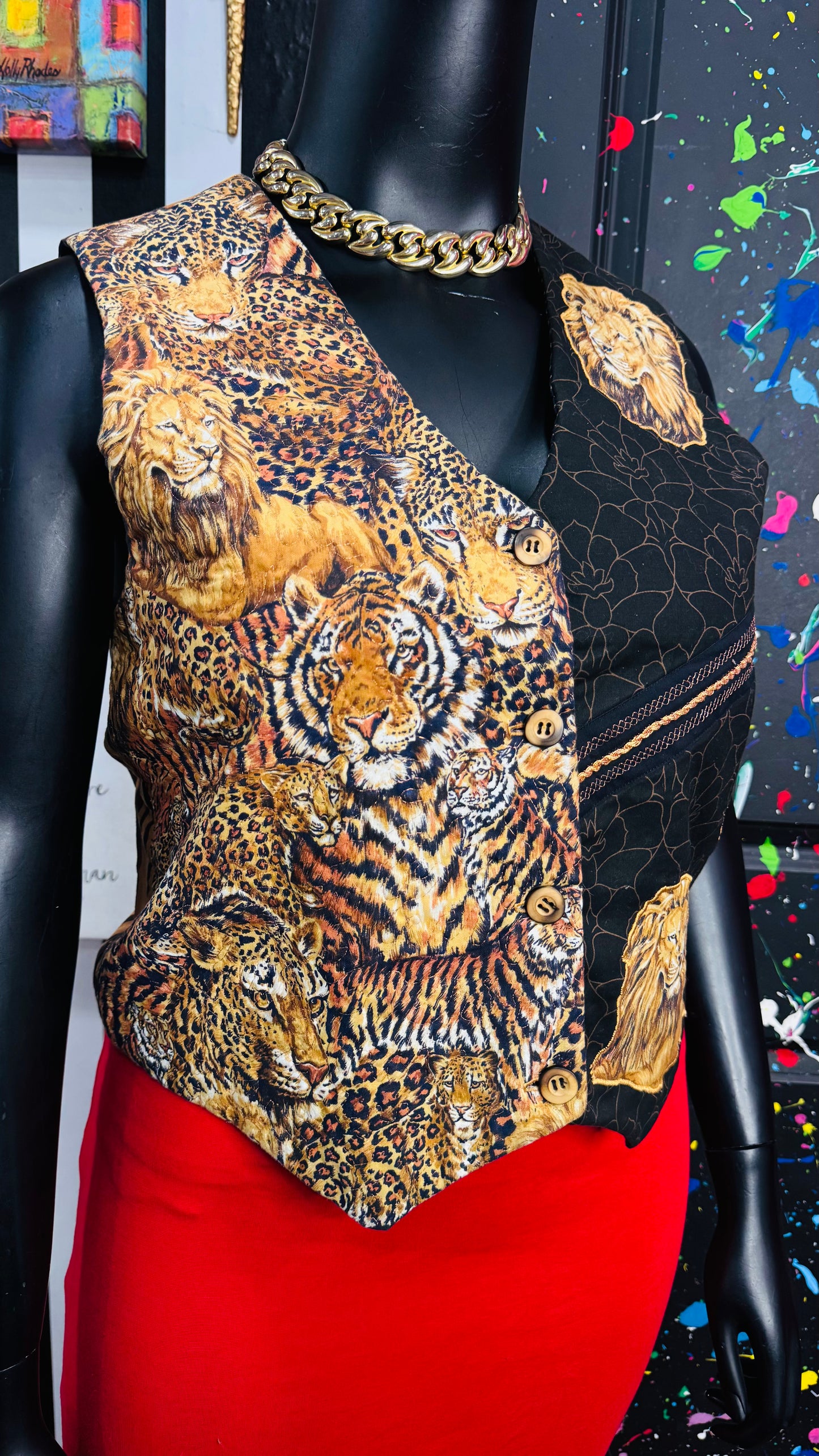 Vintage Animal Print Vest (12)
