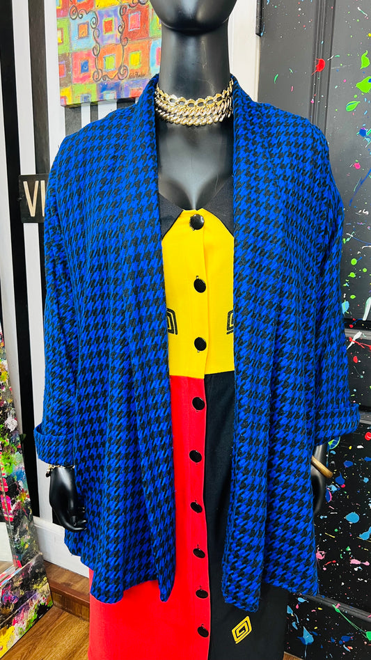 Vintage HoundsTooth Open Swing Coat (22)