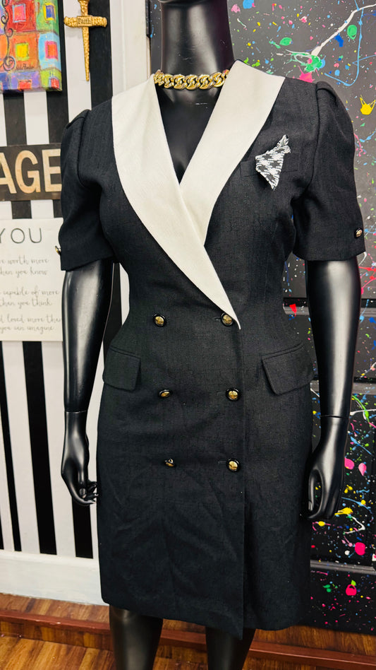 Vintage Black & White Secretary Dress (16)