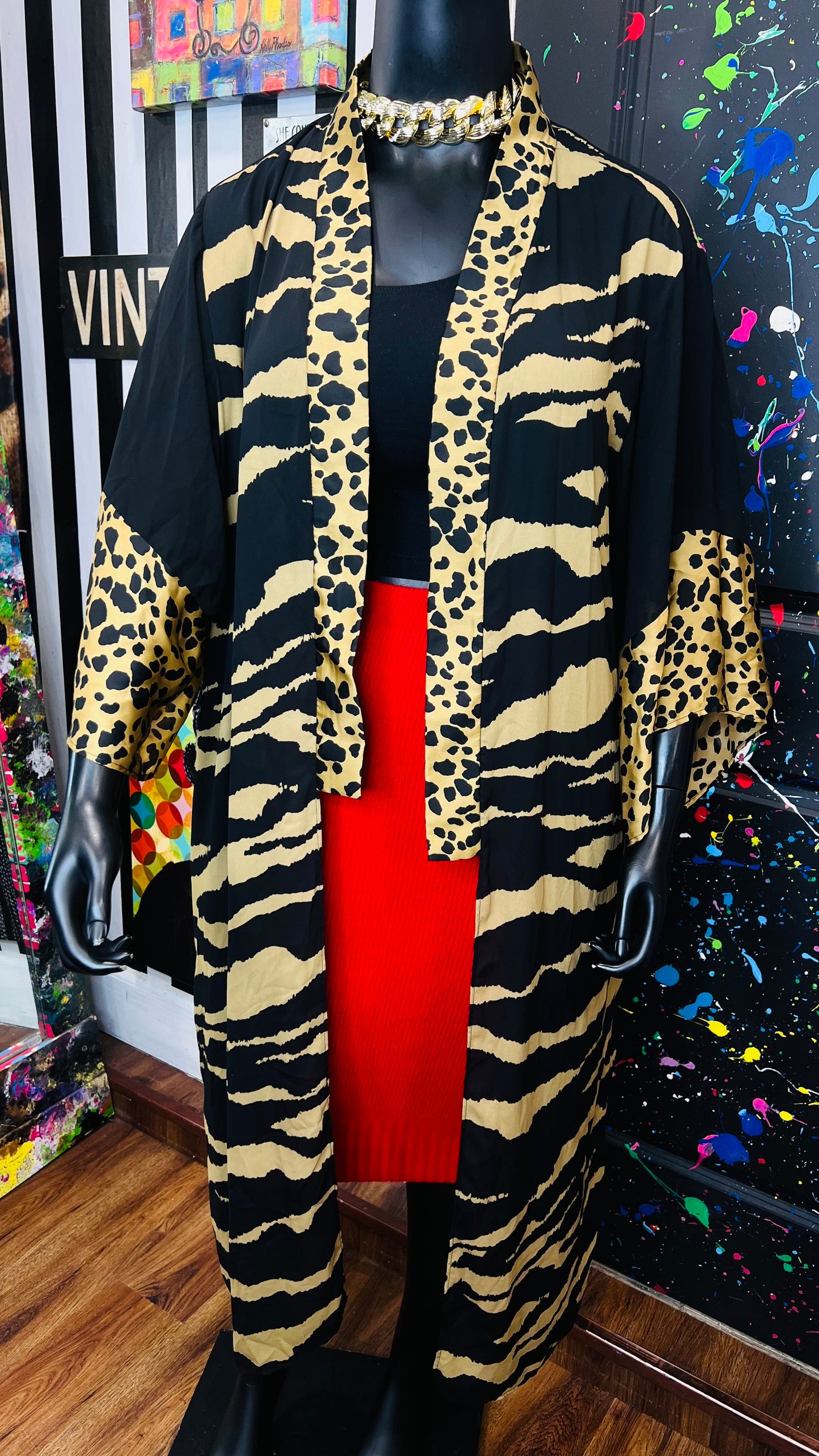 Animal Print Duster (OS)