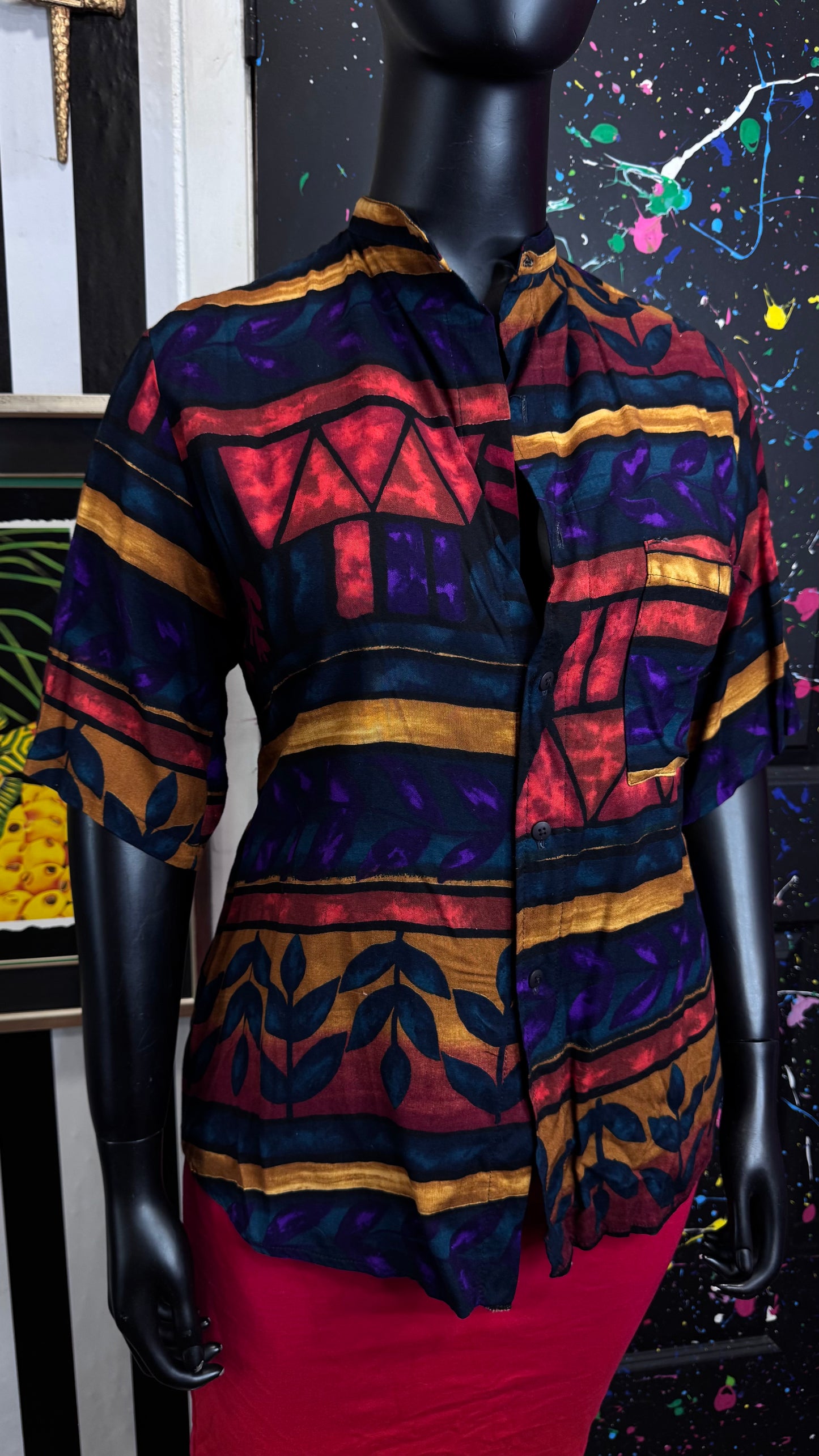 Vintage Rayon Abstract Blouse (20)