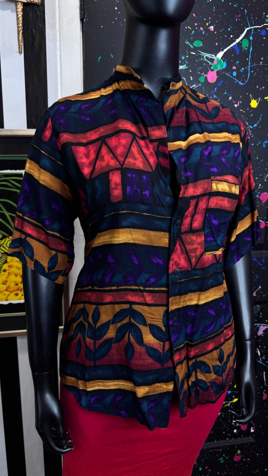 Vintage Rayon Abstract Blouse (20)