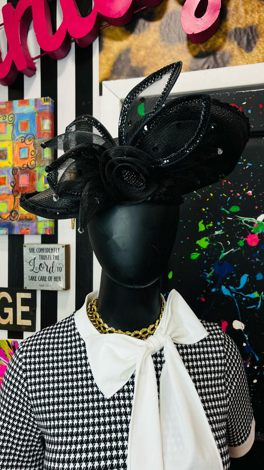 Vintage Sequin Black Hat