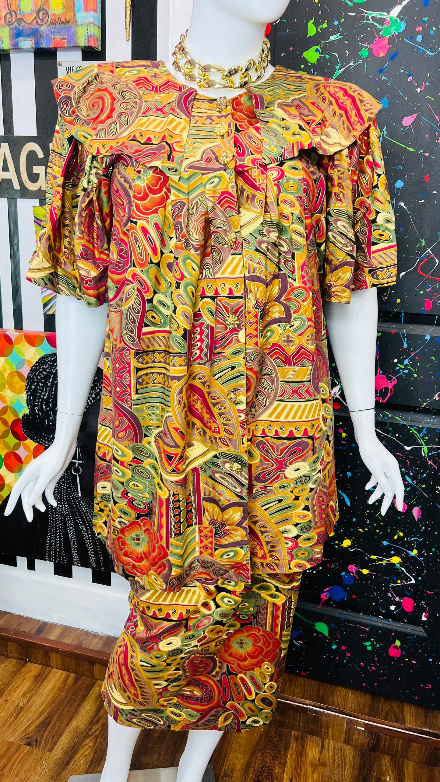Vintage Traditional African Skirt Set (14/16)