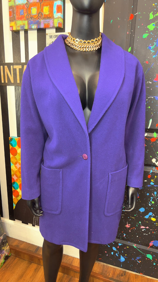 Vintage Neiman Marcus Purple Wool Coat (20)