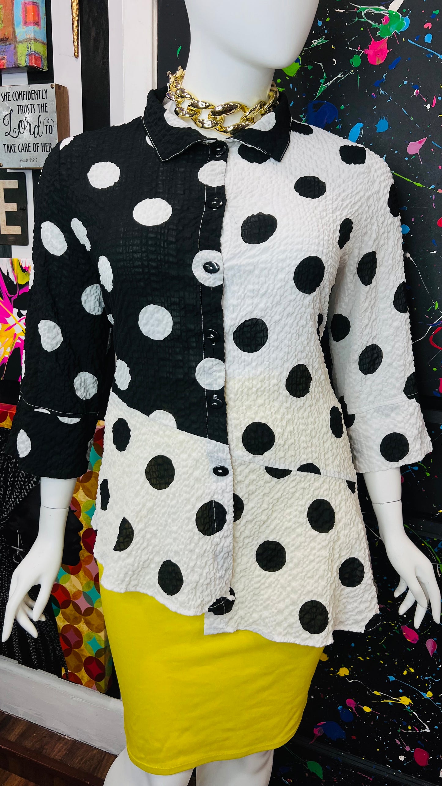 Black & White Polka Dot Blouse (22)
