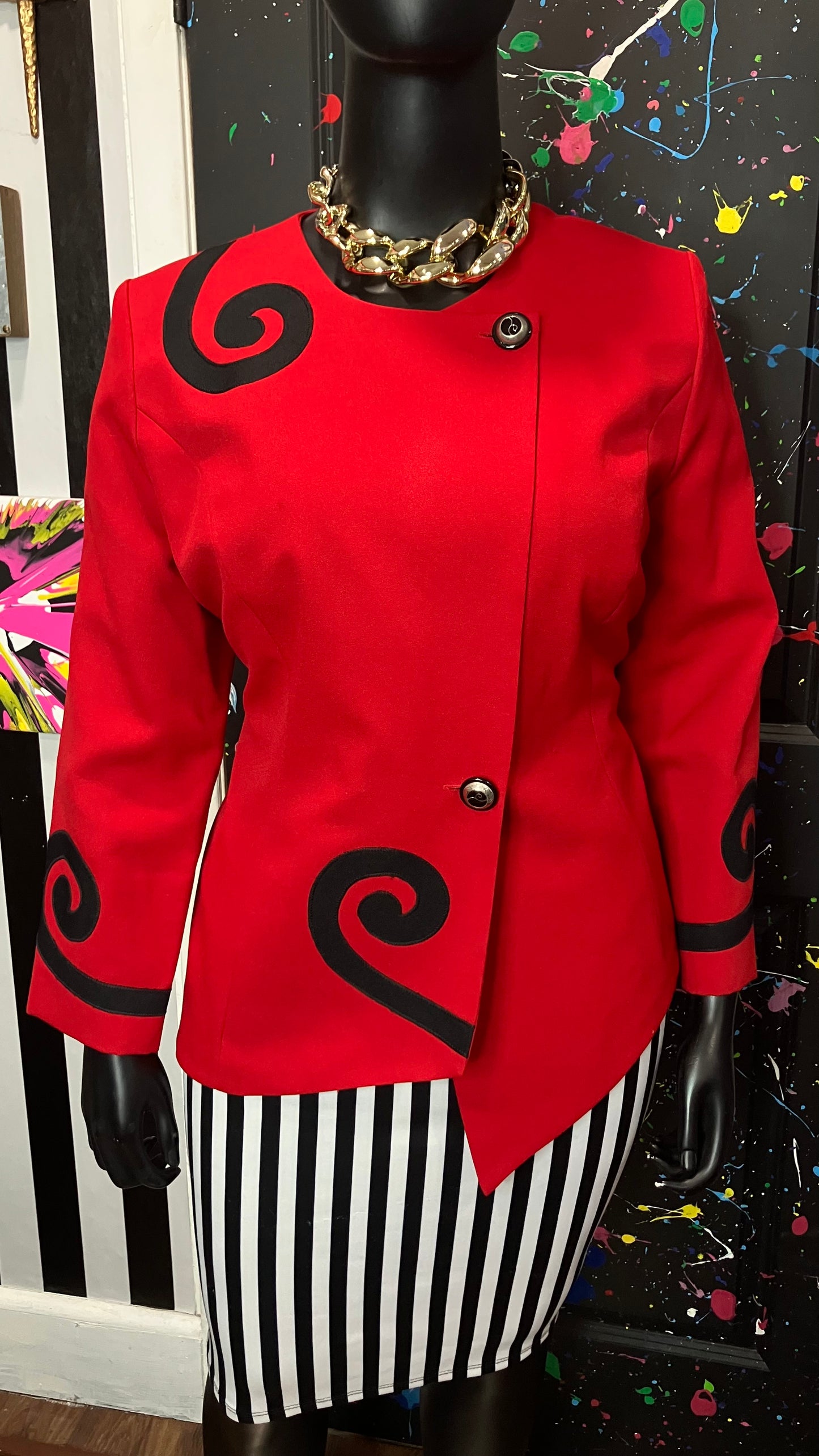 Vintage Red & Black Blazer (18W)
