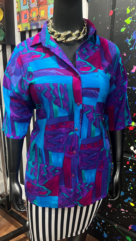 Vintage Rayon Funky Blouse (18W)