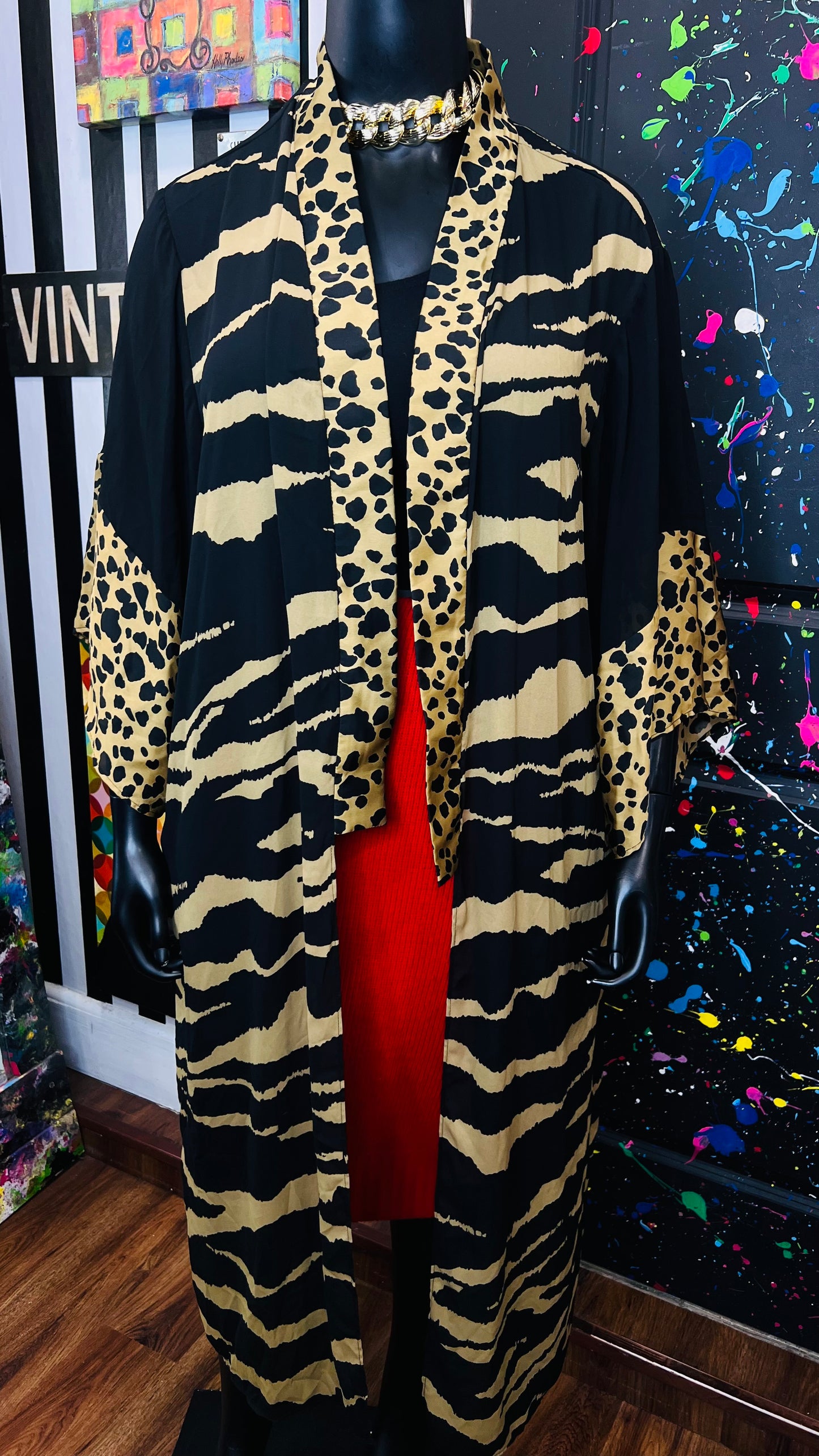 Animal Print Duster (OS)