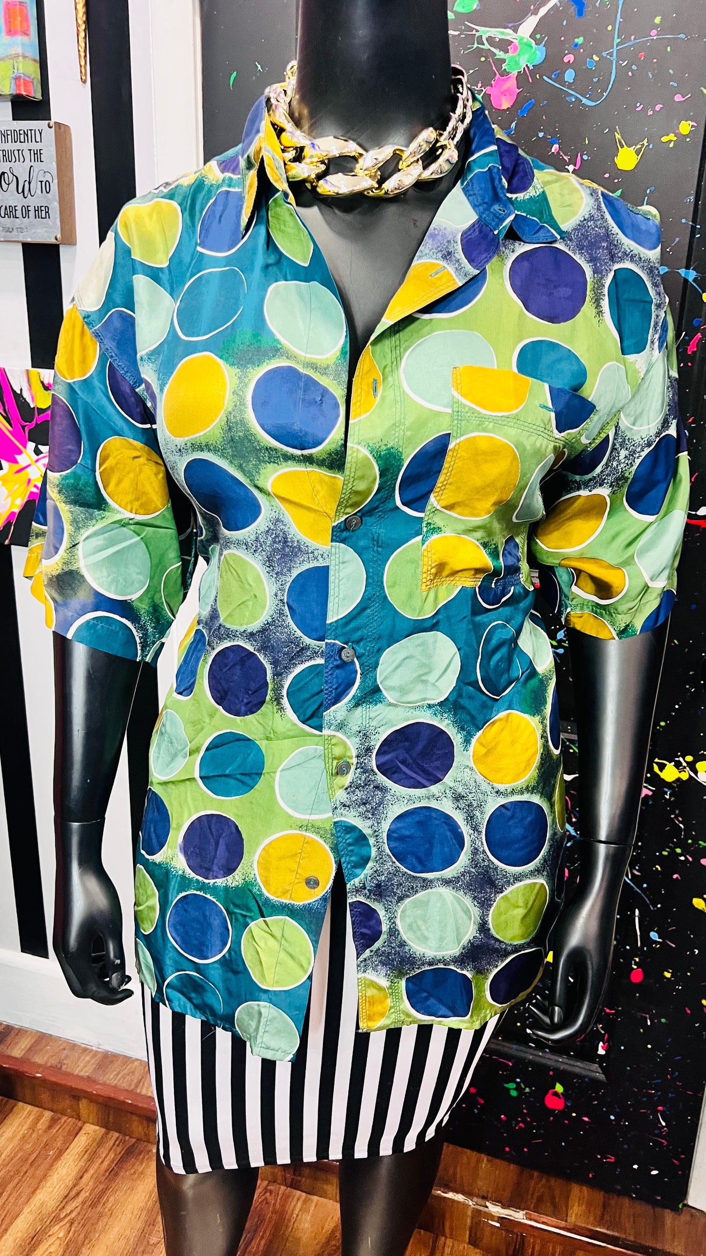 Vintage 100% Silk Circle Blouse (18)