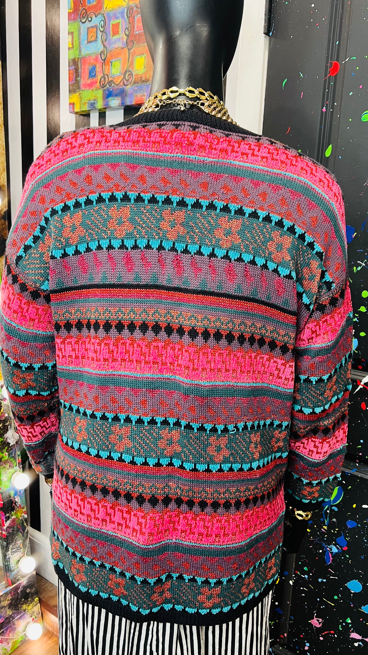 Vintage Carole Little 3D Knit Coogi Style Sweater (18)