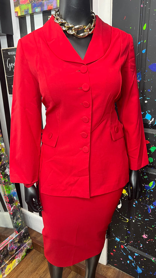 Vintage Red Skirt Suit (18/20)