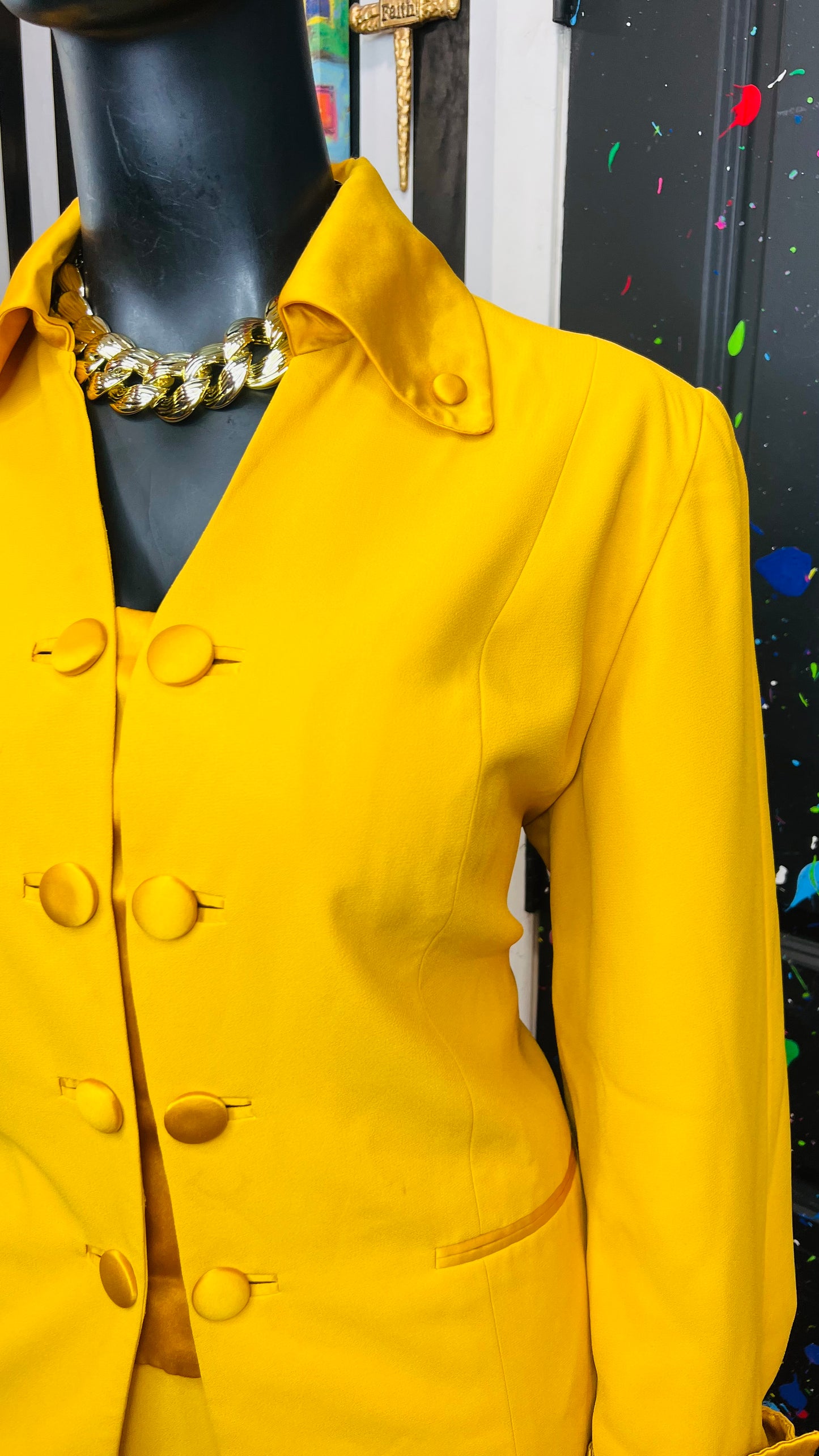 Vintage Gold Skirt Suit (18W)
