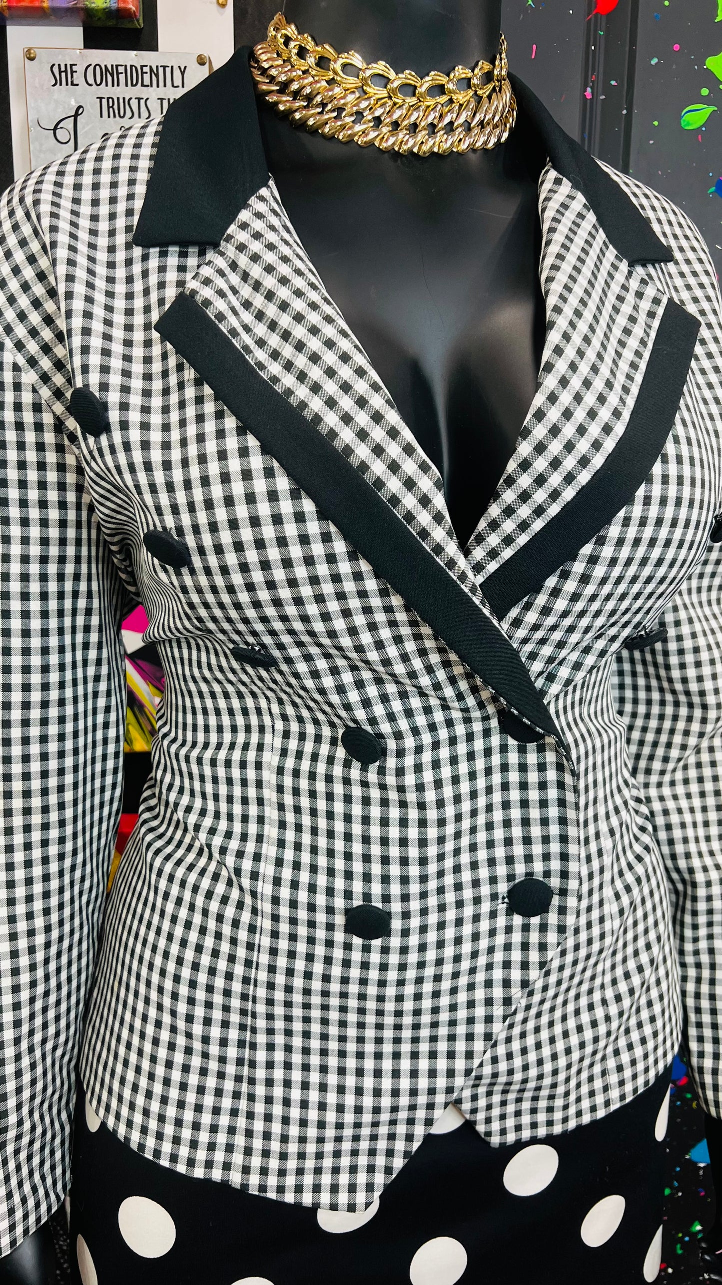 Vintage Checkered Blazer (20W)