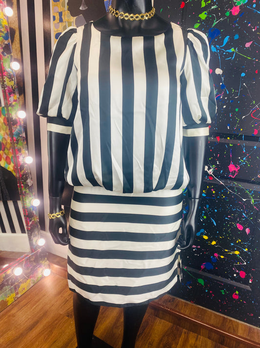 Vintage B&W Striped Dress