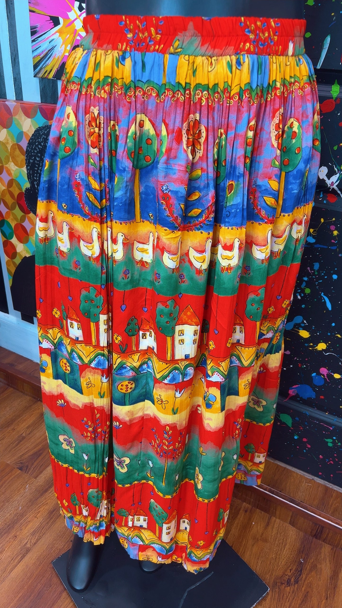 Vintage Rayon ‘Neighborhood’ Skirt (18/20)