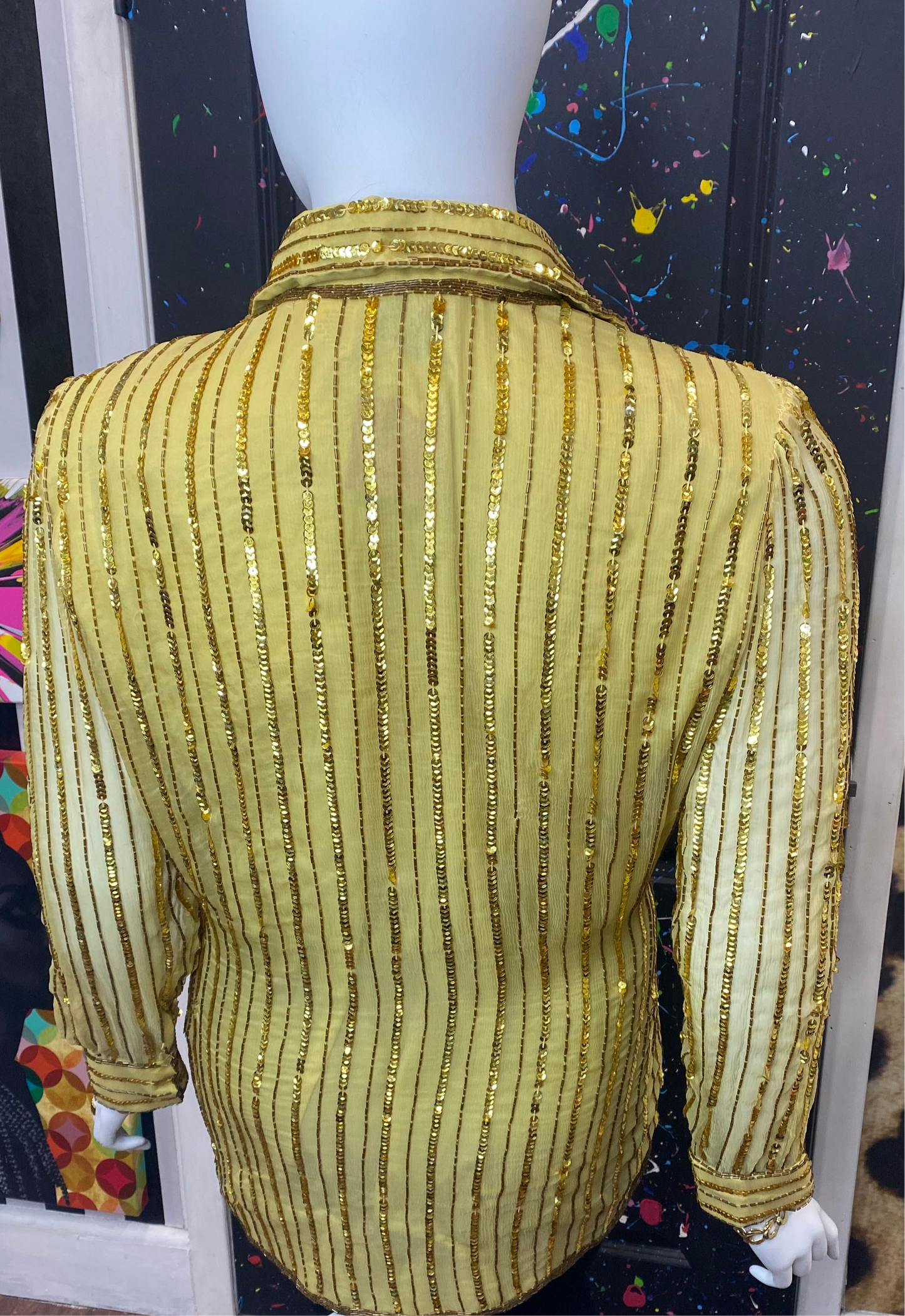 Vintage Deadstock Gold Sequin Blouse (20)