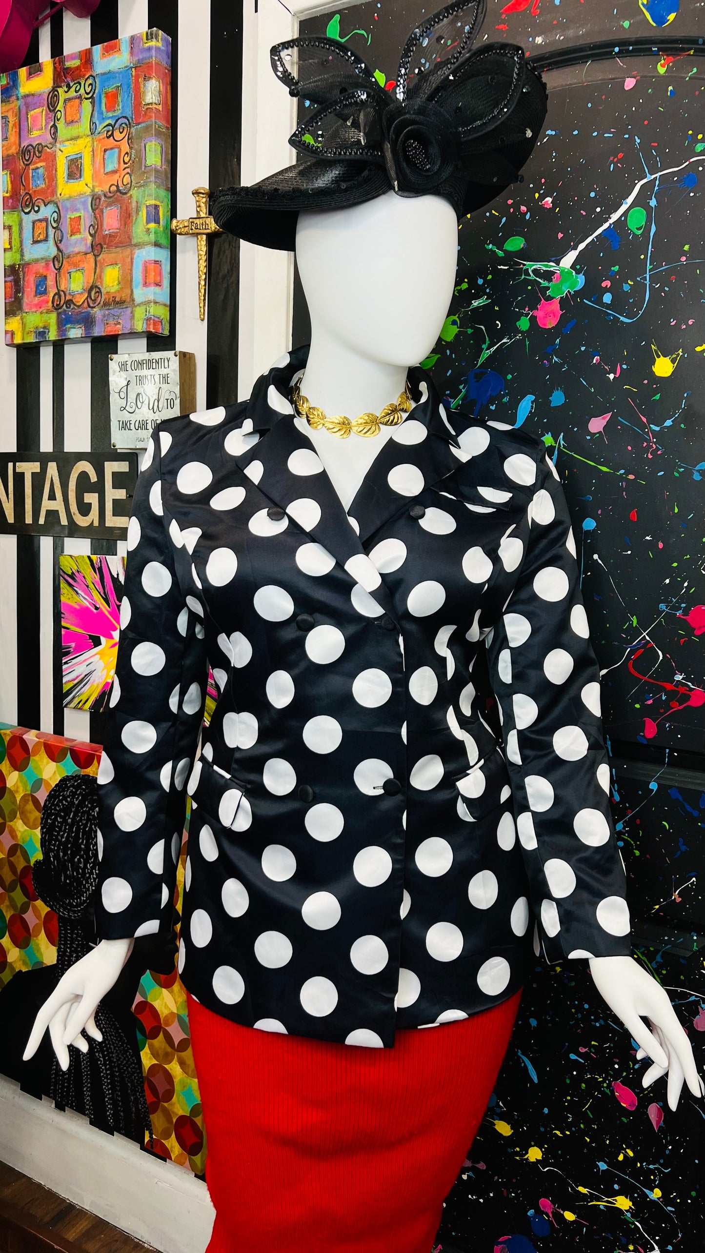 Polka Dot Double Breasted Blazer (18)