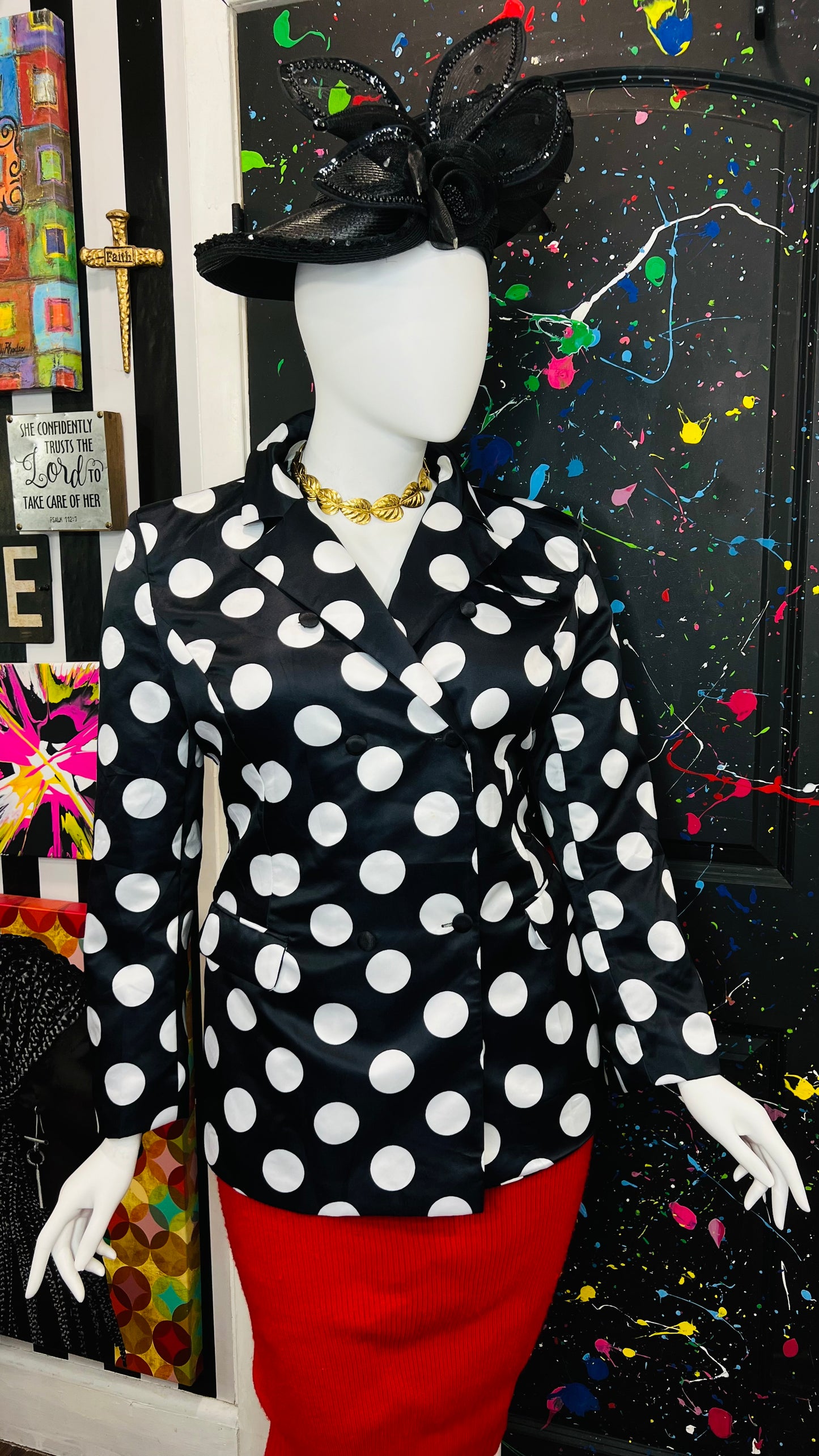 Polka Dot Double Breasted Blazer (18)