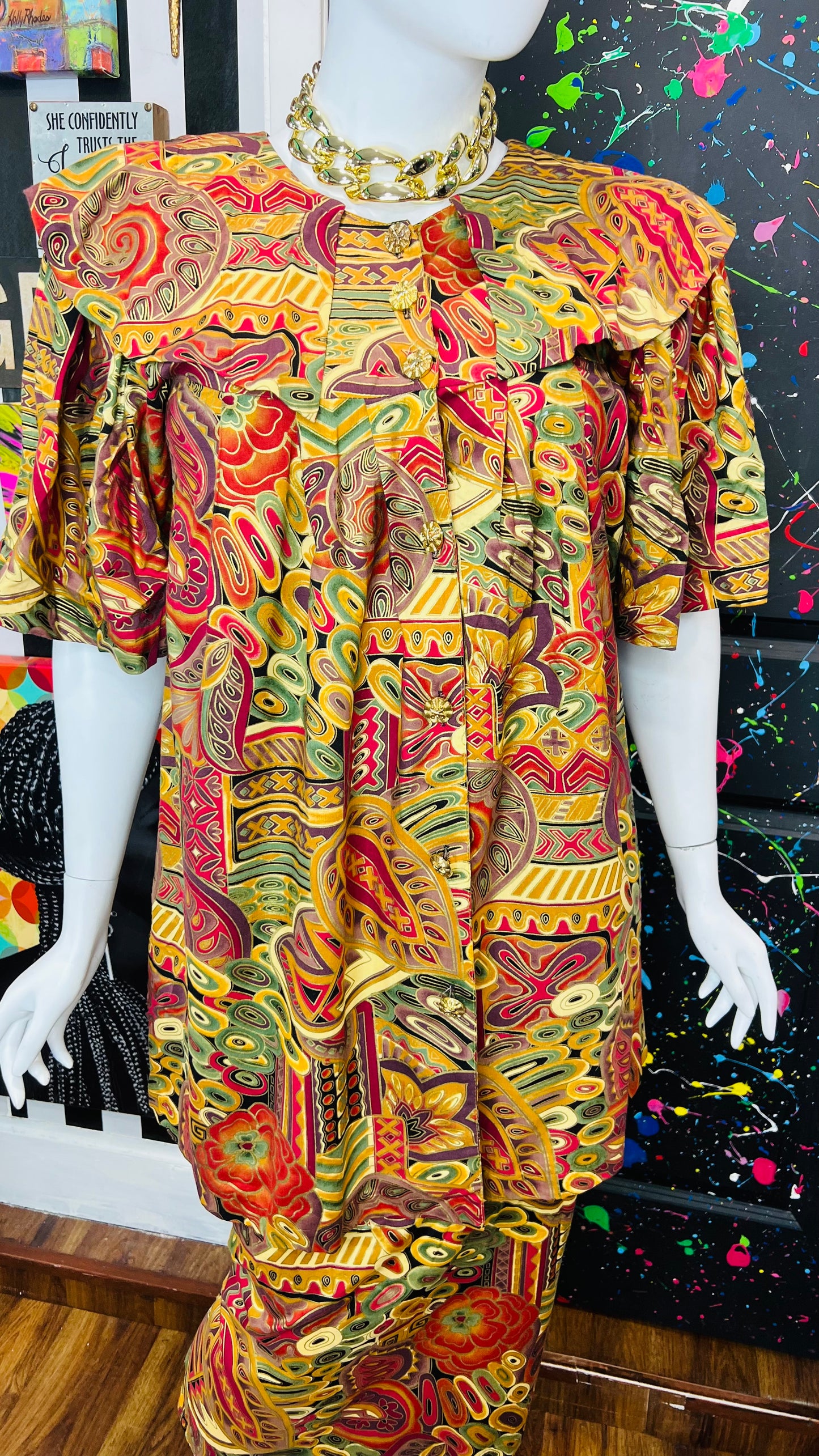 Vintage Traditional African Skirt Set (14/16)